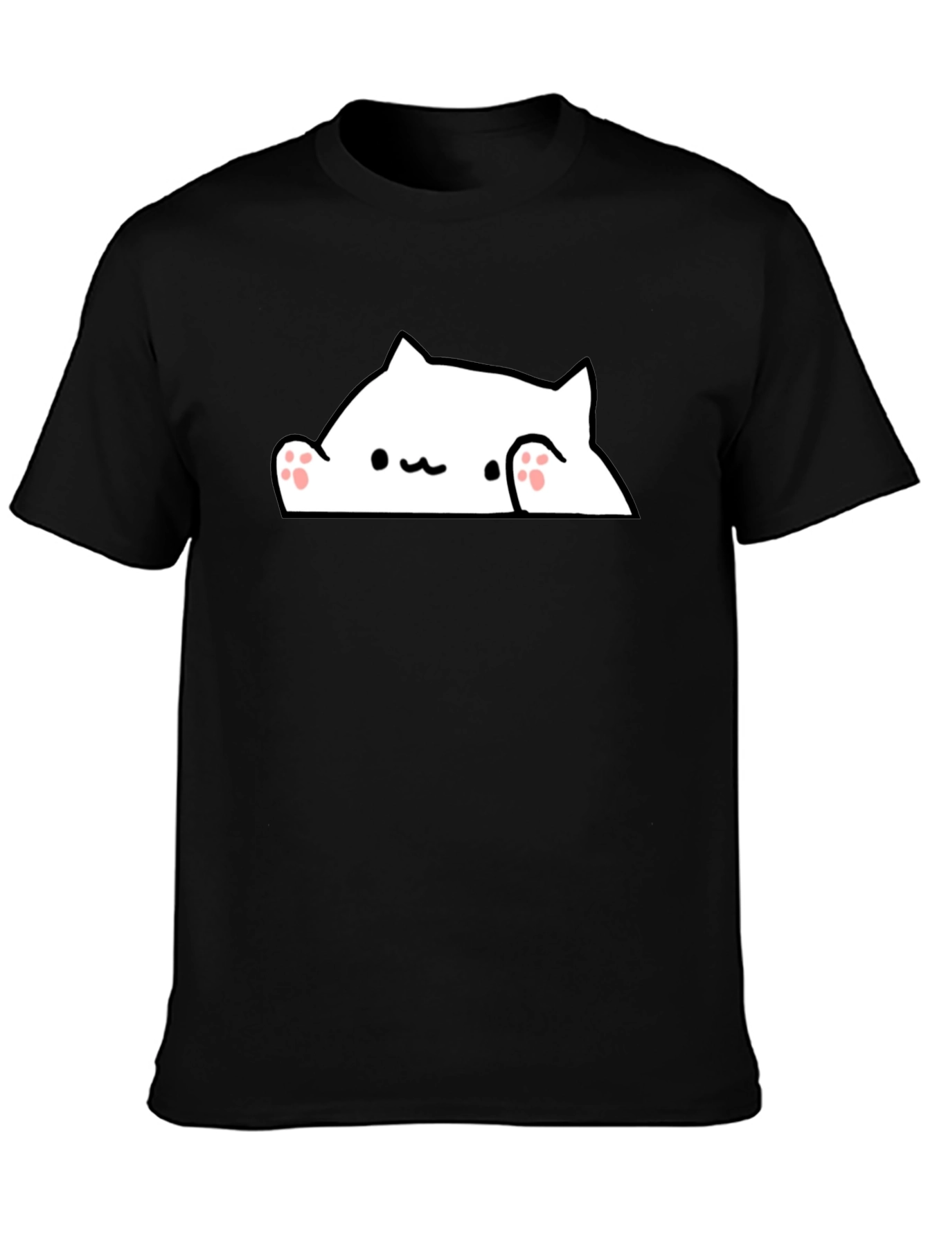 Bongo Cat Peekaboo Graphic T-Shirt - Black