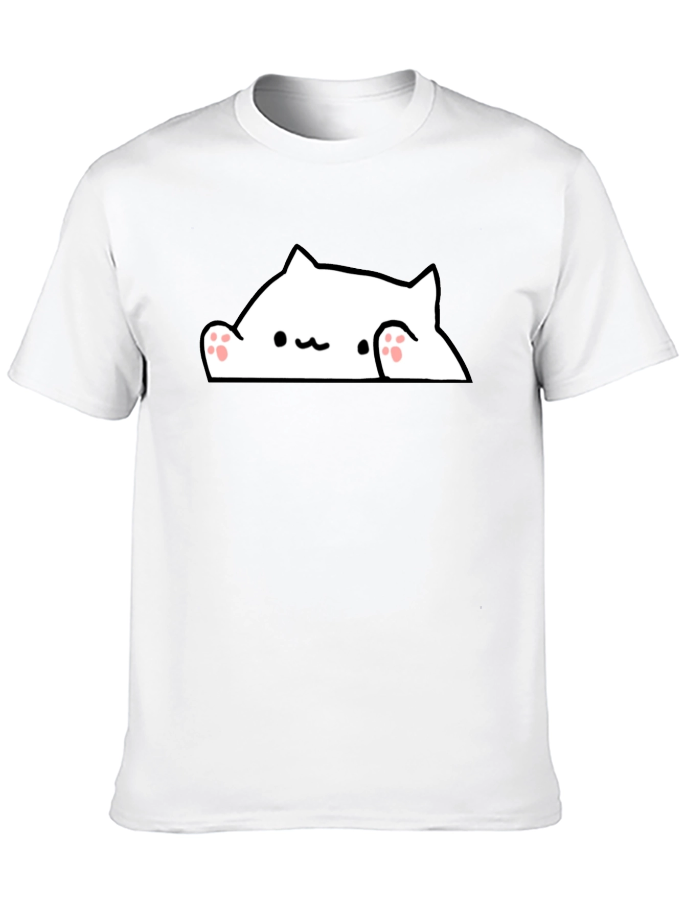 Bongo Cat Peekaboo Graphic T-Shirt - Black