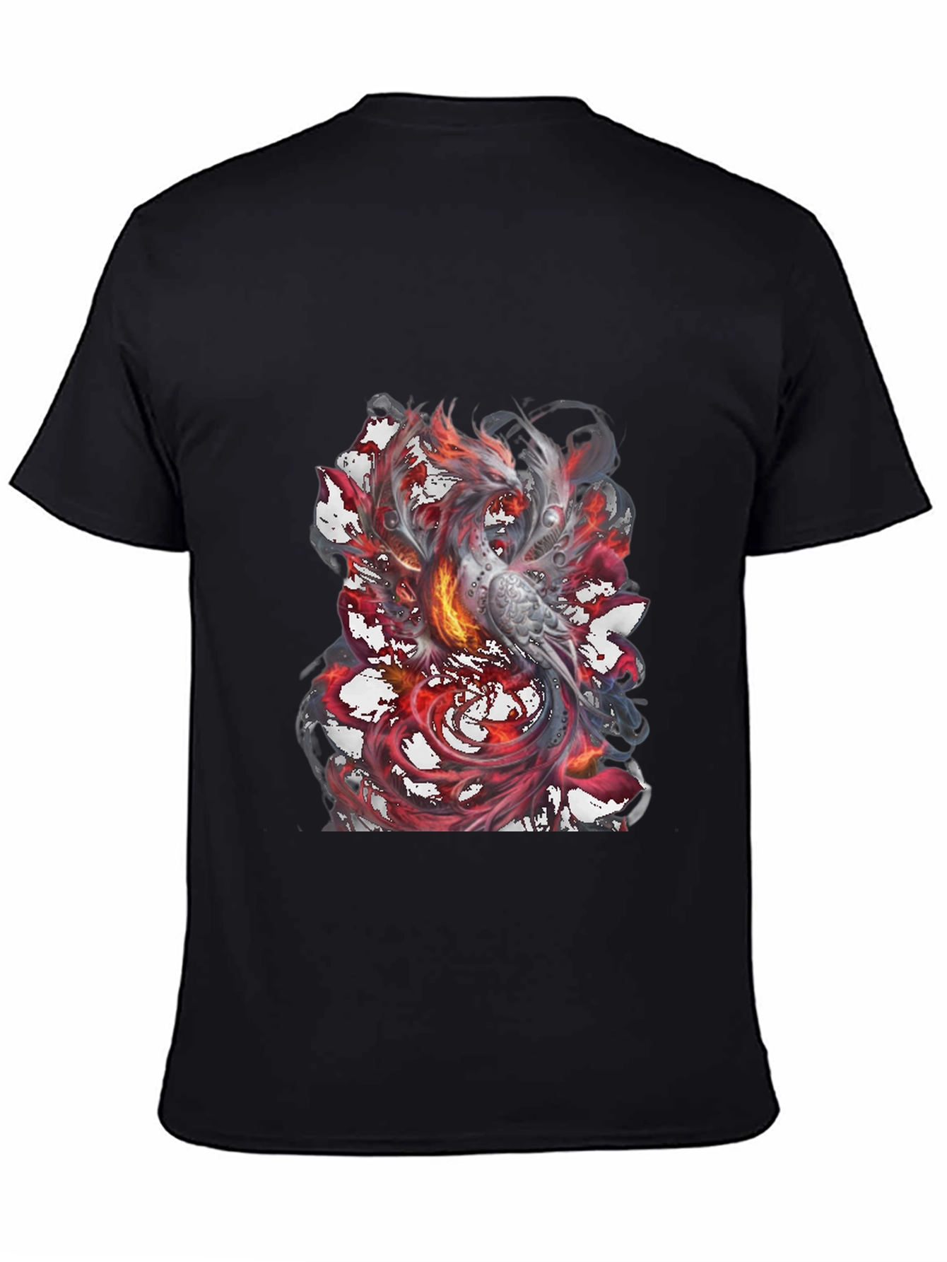 Phoenix Graphic Print Mens Black T-Shirt
