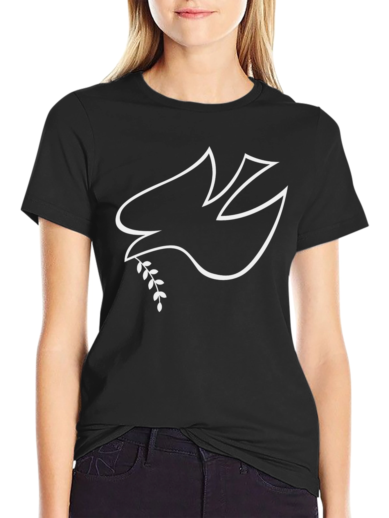 Dove Peace Graphic T-Shirt - Black