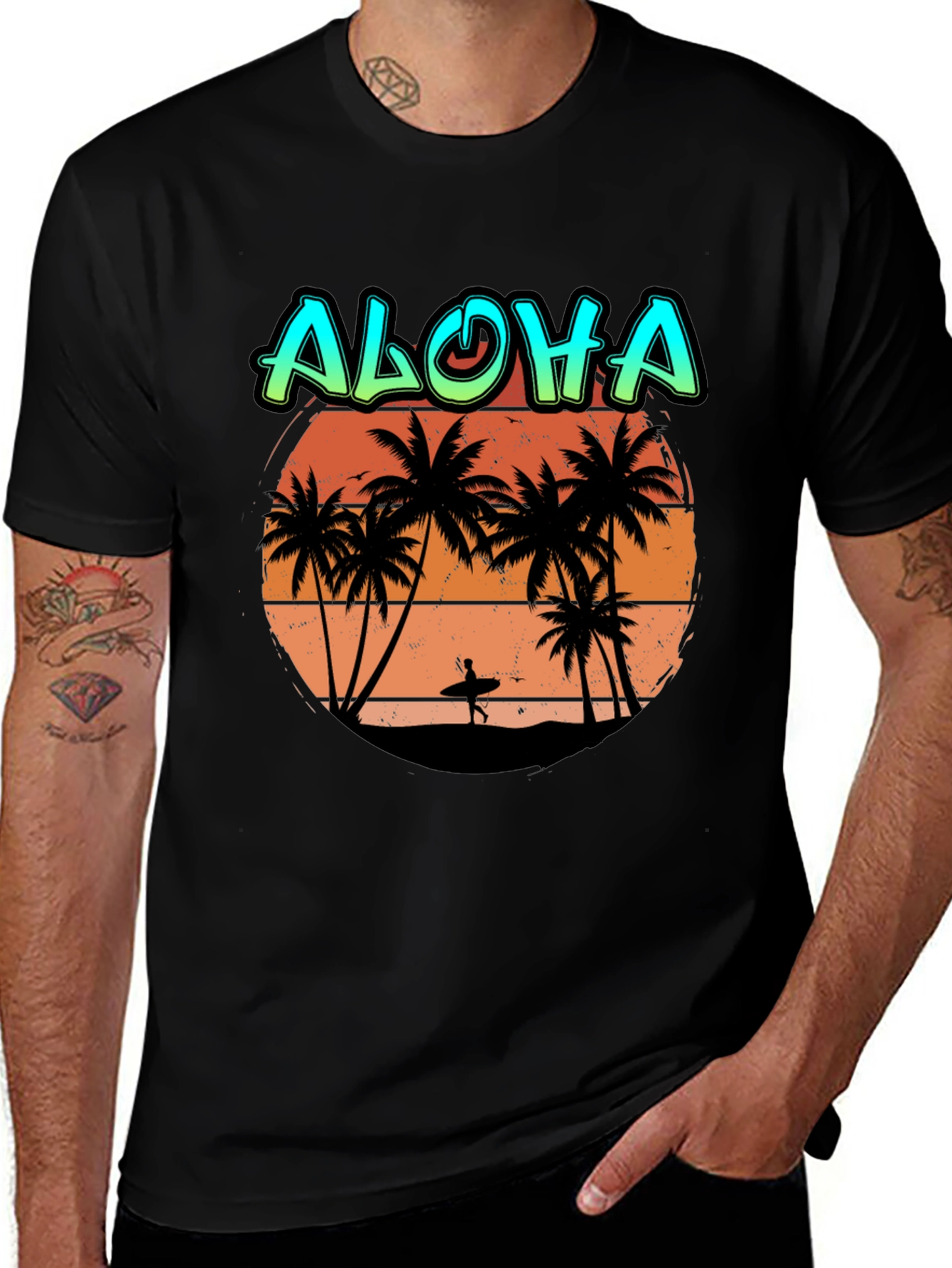 Aloha Beach Sunset T-Shirt - Tropical Island Vibes