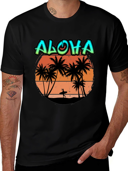 Aloha Beach Sunset T-Shirt - Tropical Island Vibes