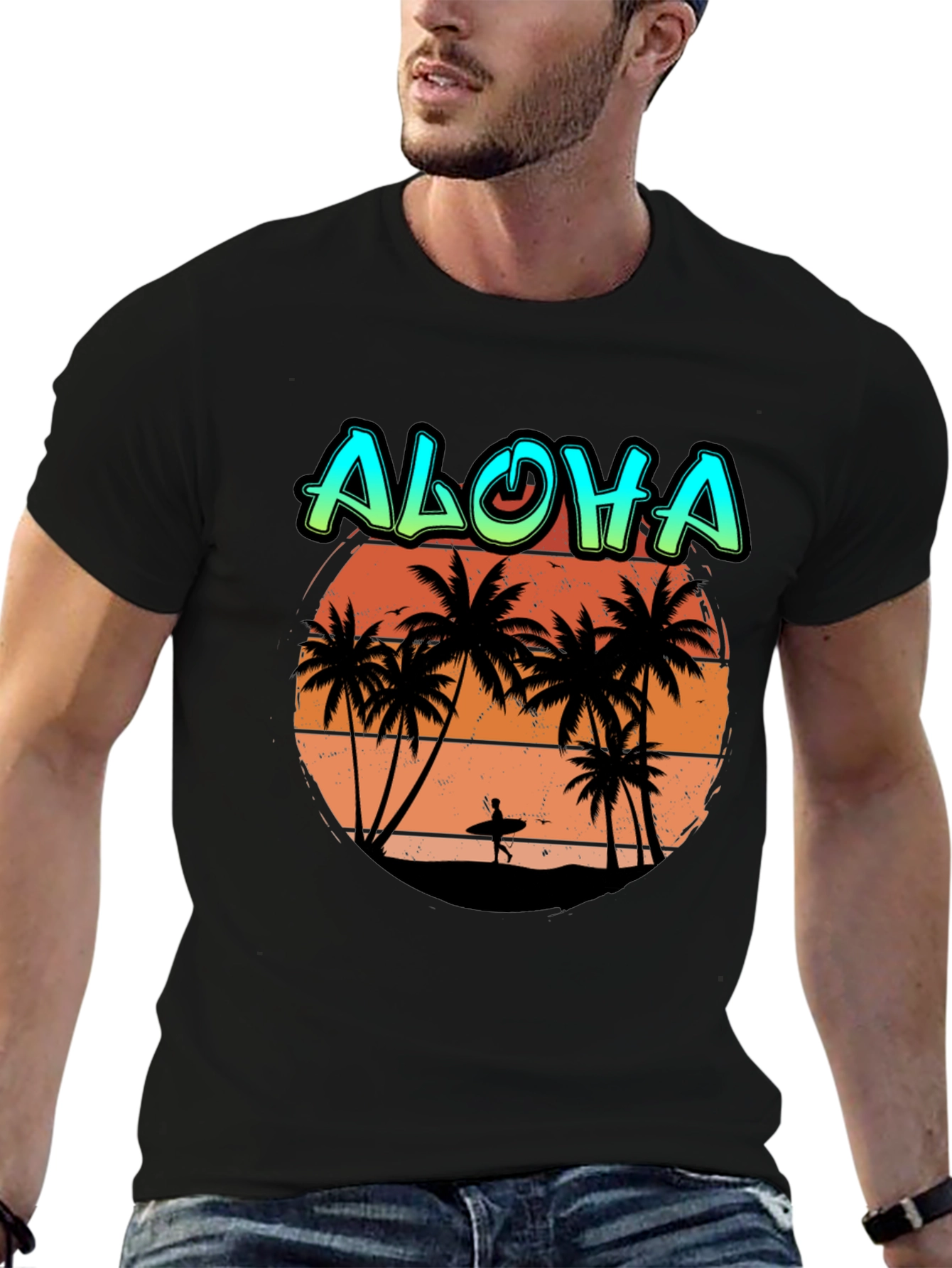 Aloha Beach Sunset T-Shirt - Tropical Island Vibes