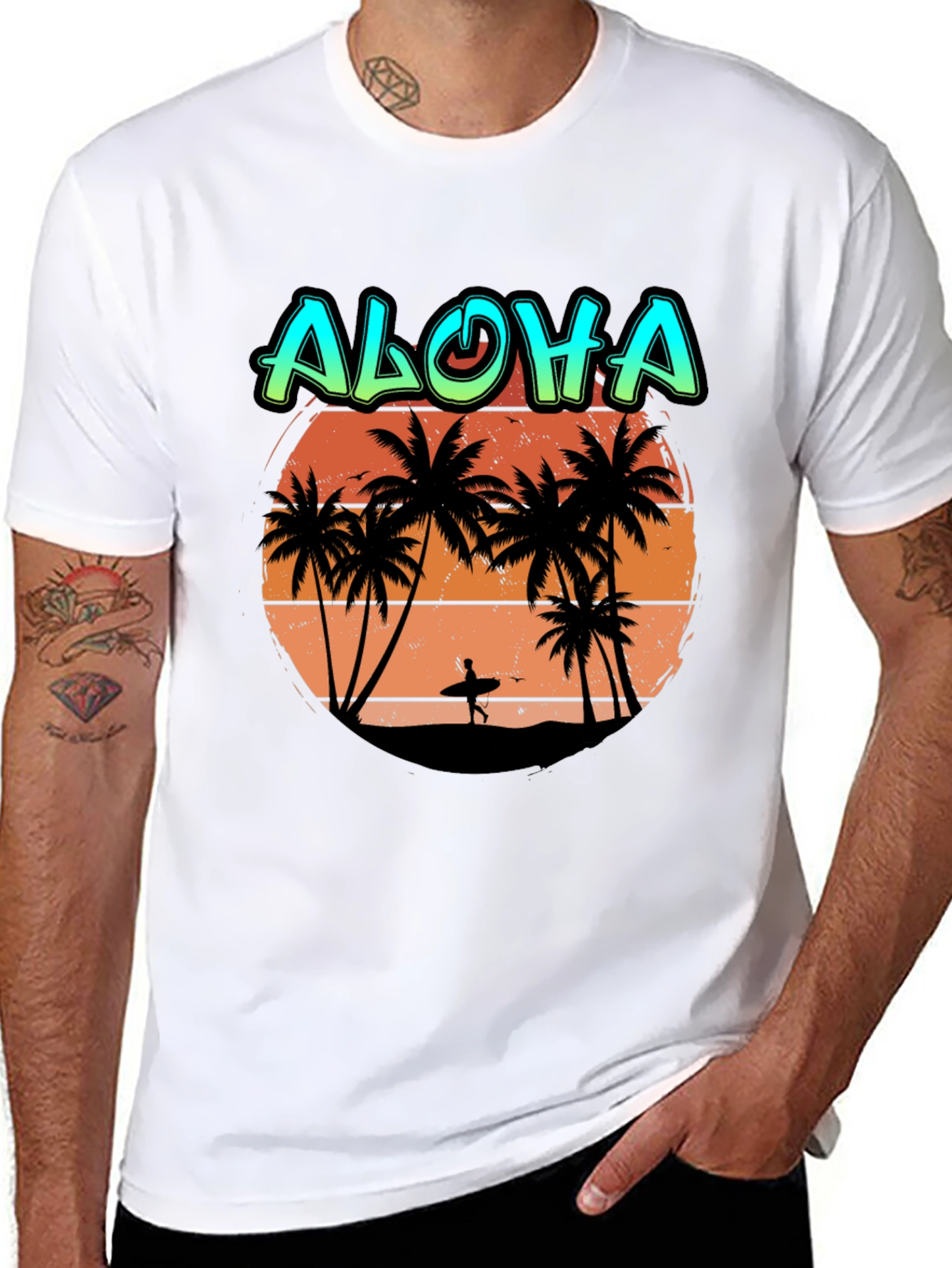 Aloha Beach Sunset T-Shirt - Tropical Island Vibes