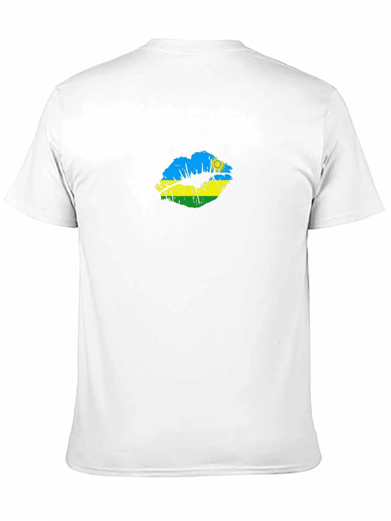 Rwanda Flag Lips Black T-Shirt