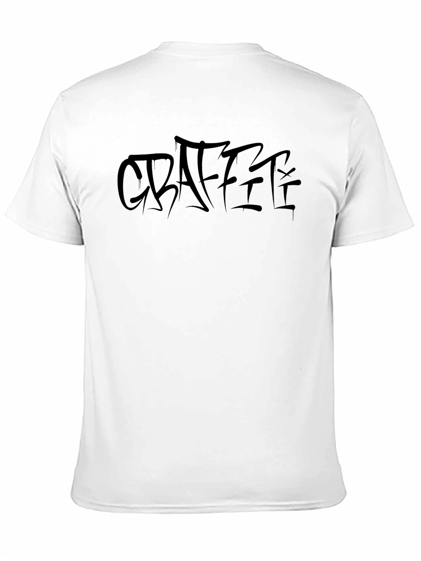 Edgy Graffiti Style Black T-Shirt