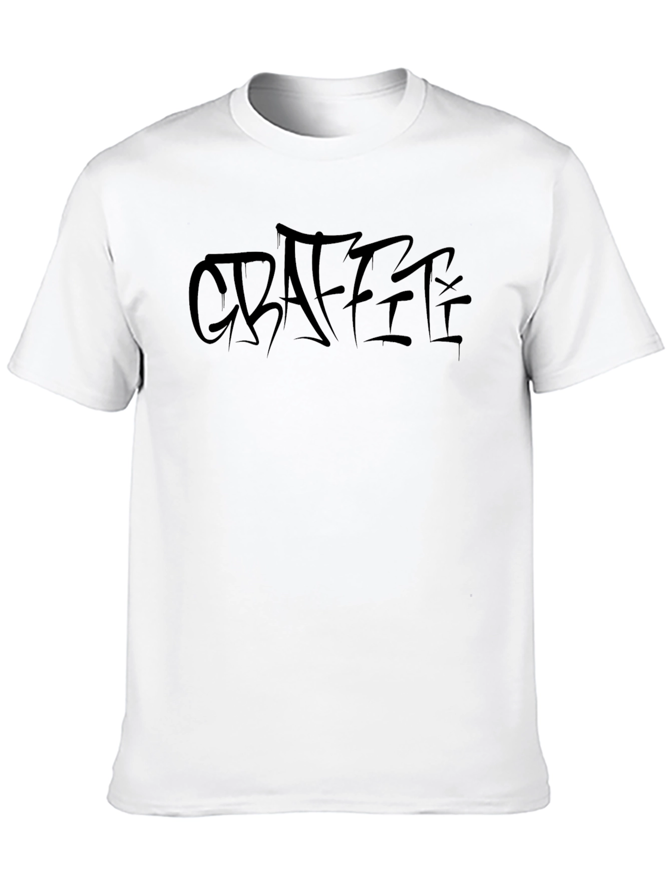 Edgy Graffiti Style Black T-Shirt