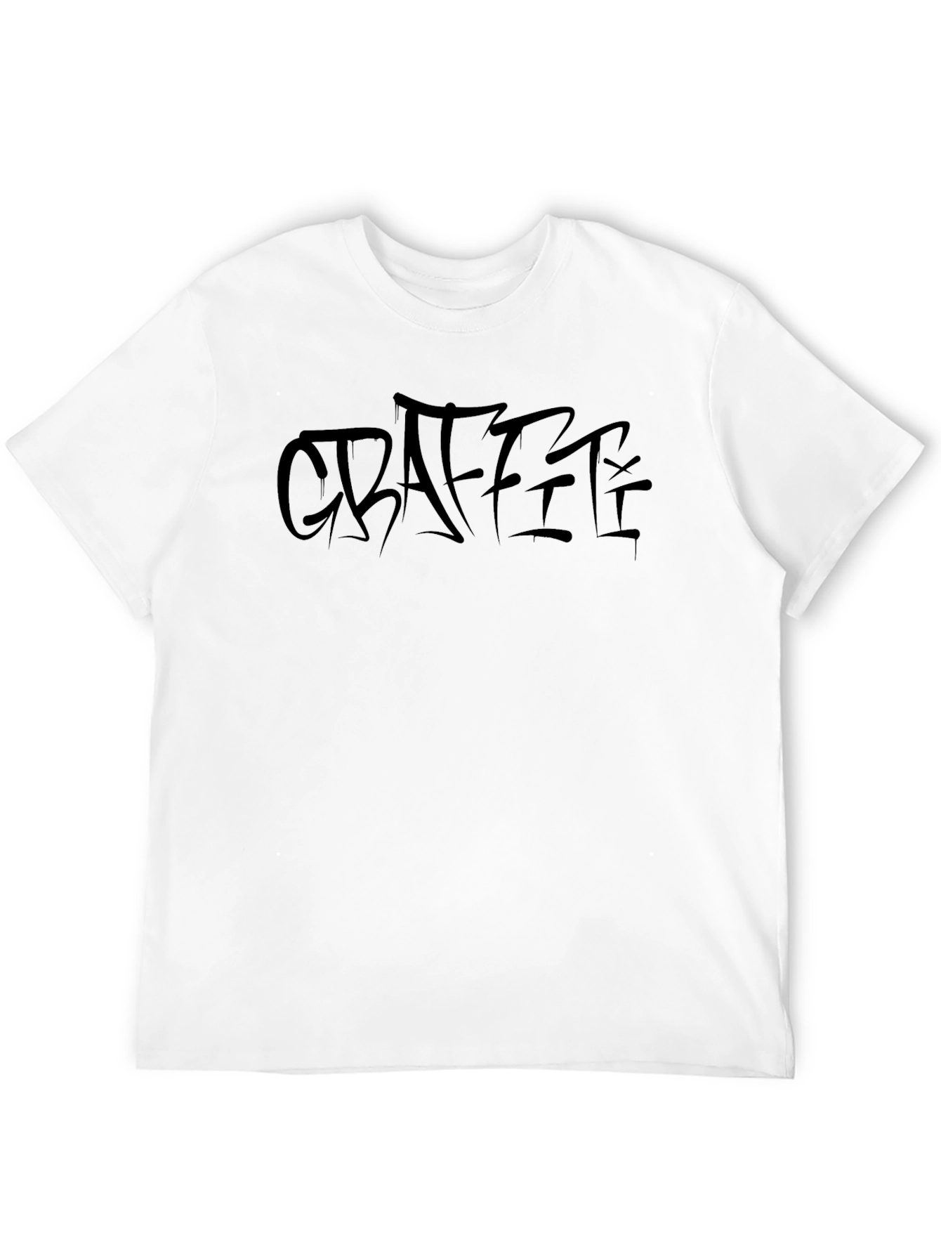 Edgy Graffiti Style Black T-Shirt