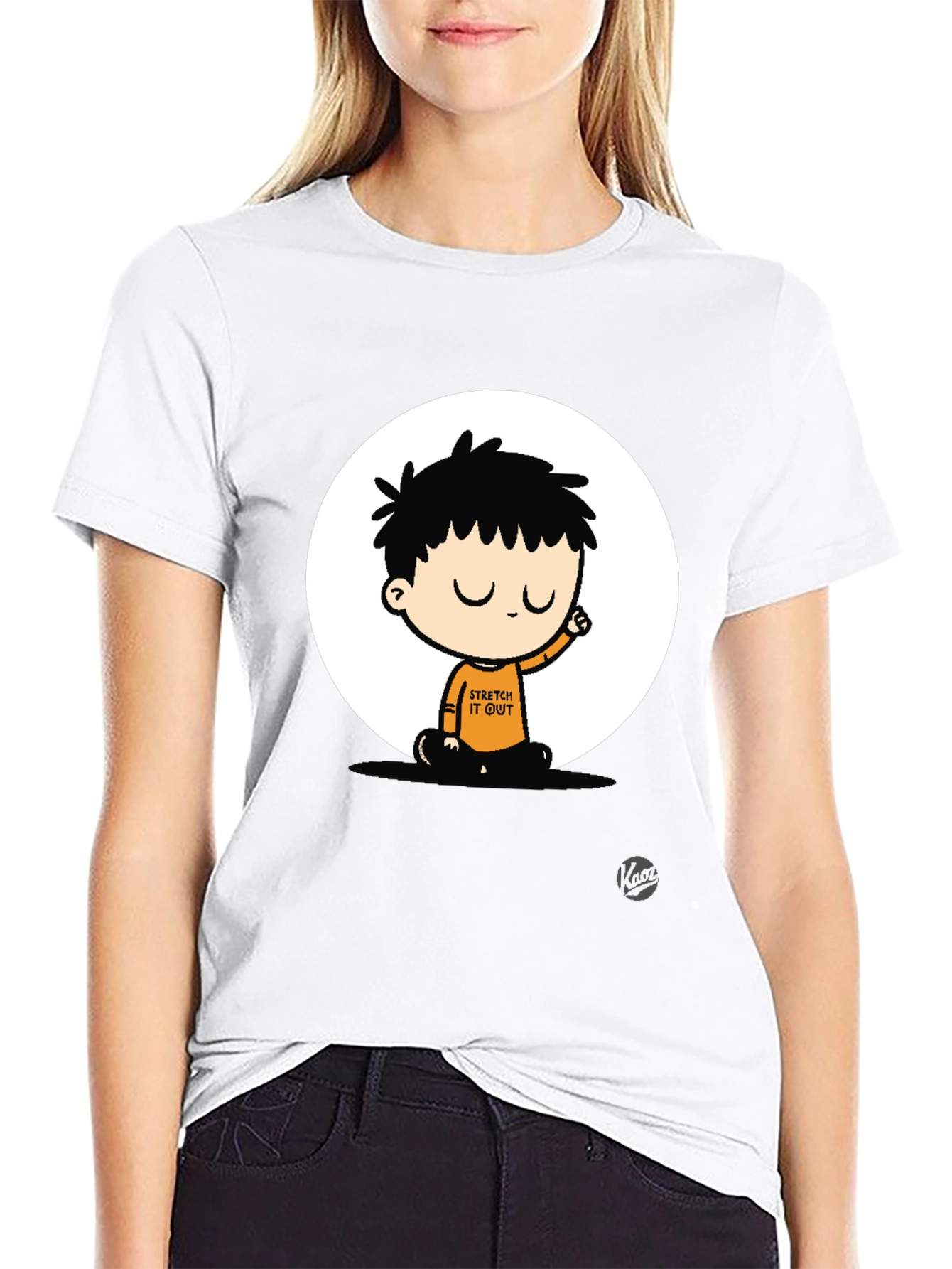 Stretch It Out Black Graphic T-Shirt