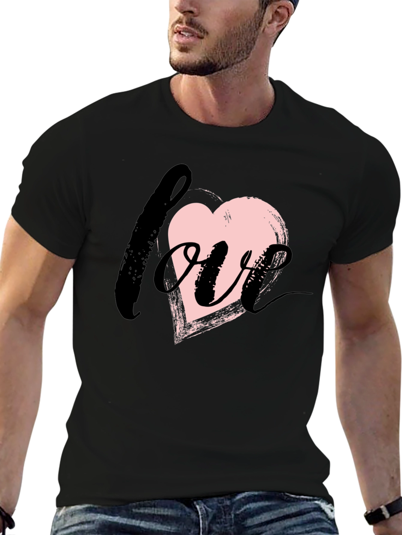 Love Heart Brushstroke Graphic Tee