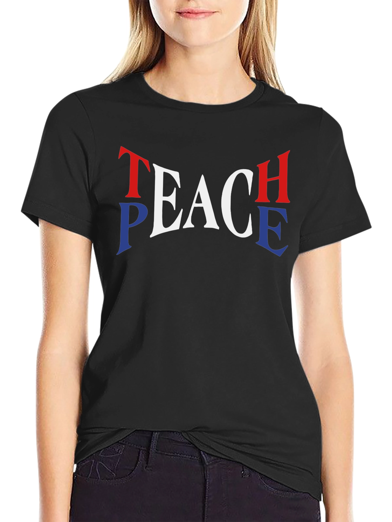Teach Peace Graphic T-Shirt - Black