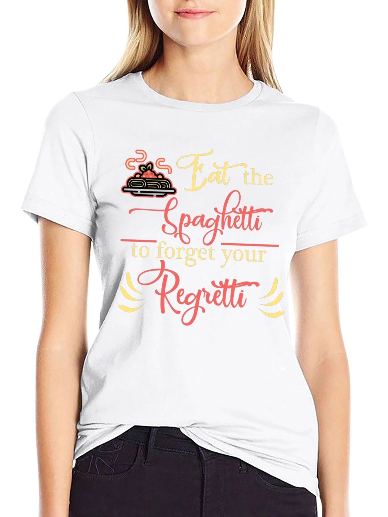 Eat Spaghetti Forget Regretti Graphic Tee
