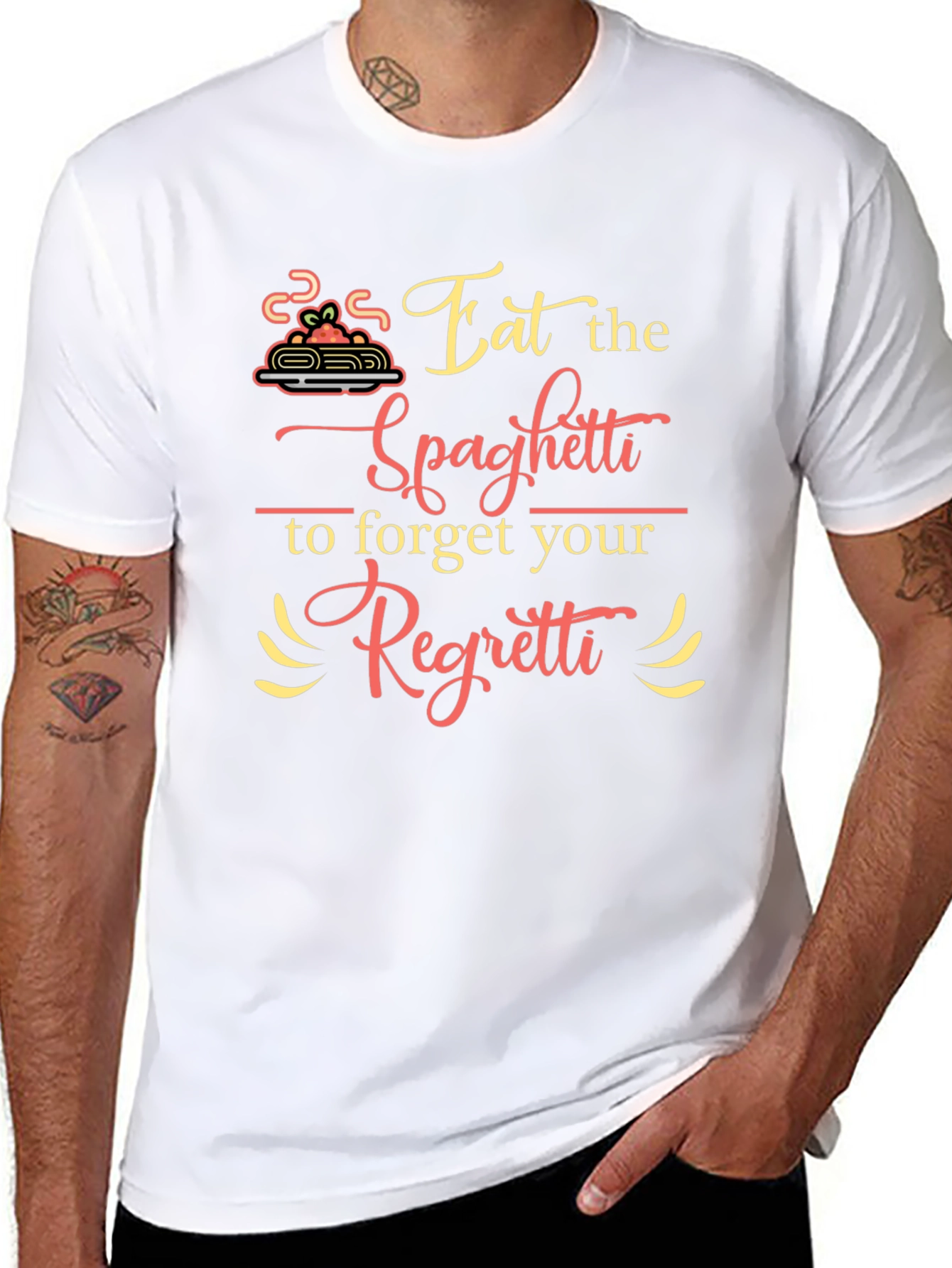 Eat Spaghetti Forget Regretti Graphic Tee