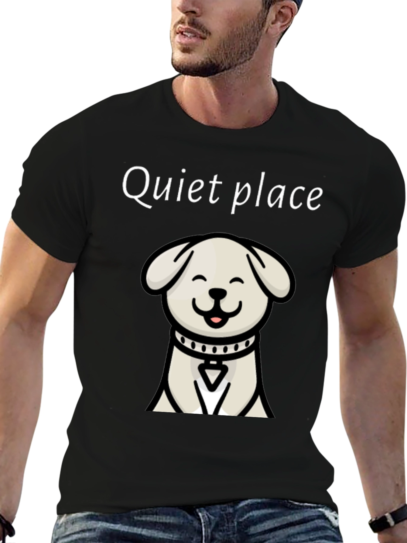 Quiet Place Dog Graphic T-Shirt - Soft Cotton Blend