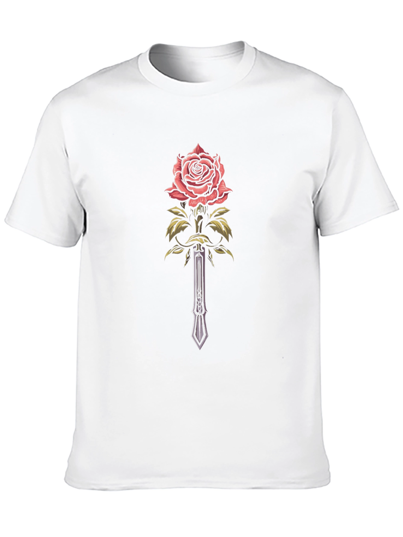 Rose & Sword Graphic Tee - Edgy Style