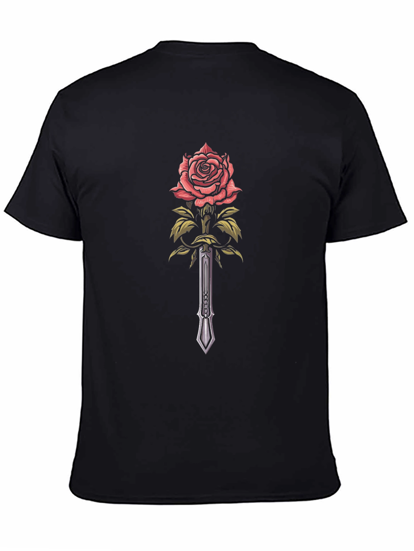 Rose & Sword Graphic Tee - Edgy Style