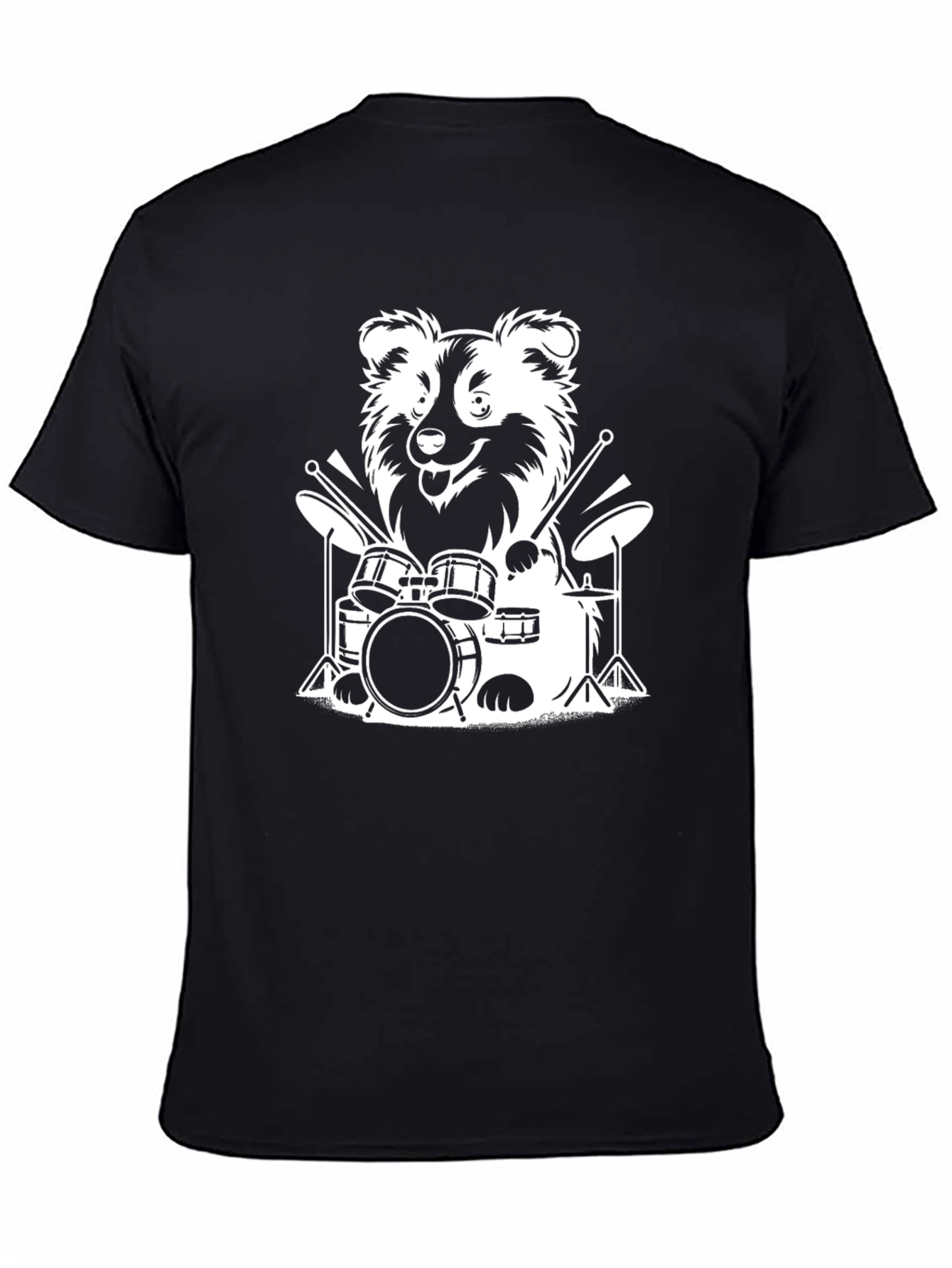 Dog Drummer T-Shirt - Rocking Pet Graphic Tee