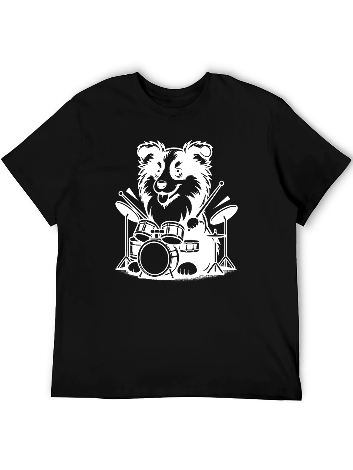 Dog Drummer T-Shirt - Rocking Pet Graphic Tee