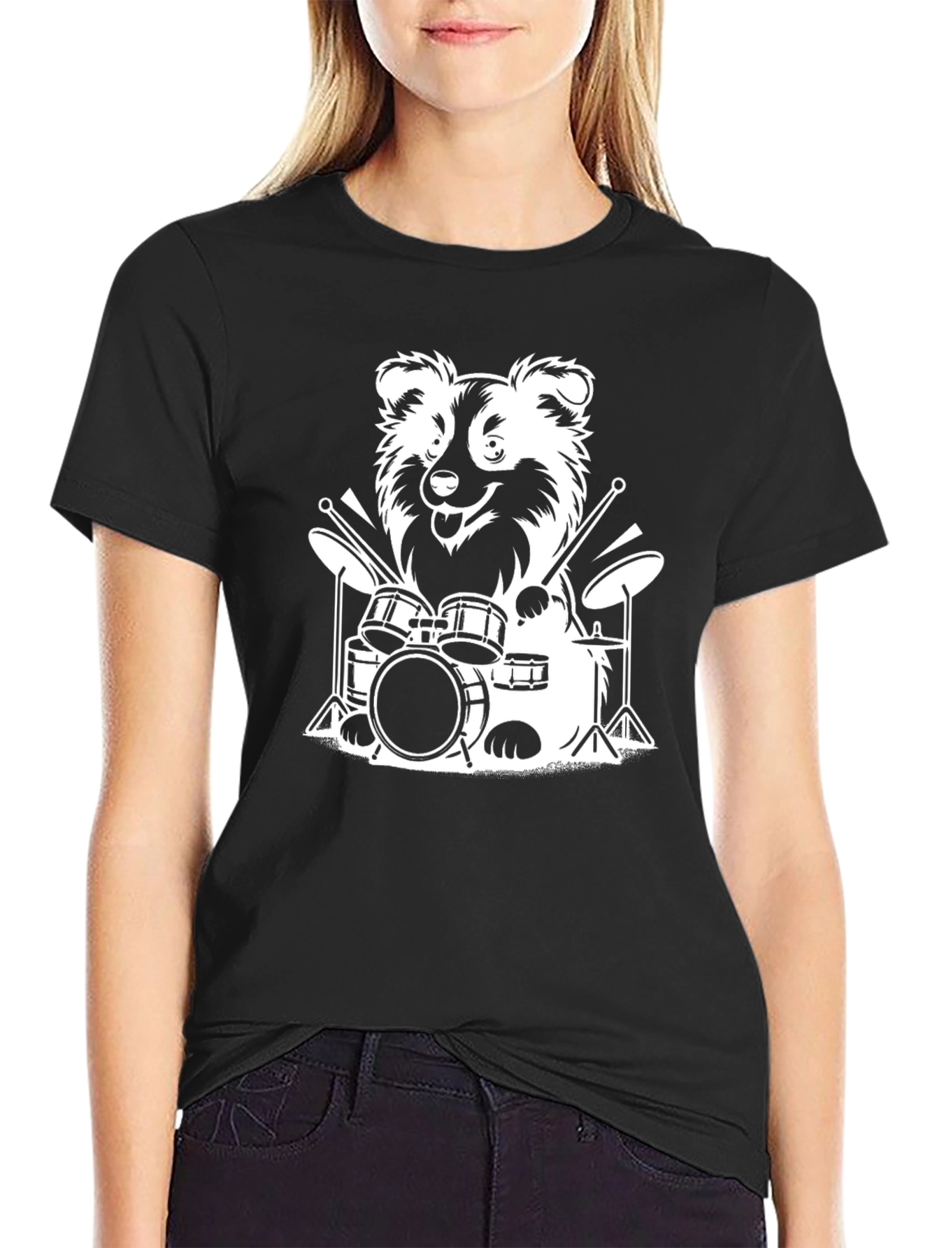 Dog Drummer T-Shirt - Rocking Pet Graphic Tee