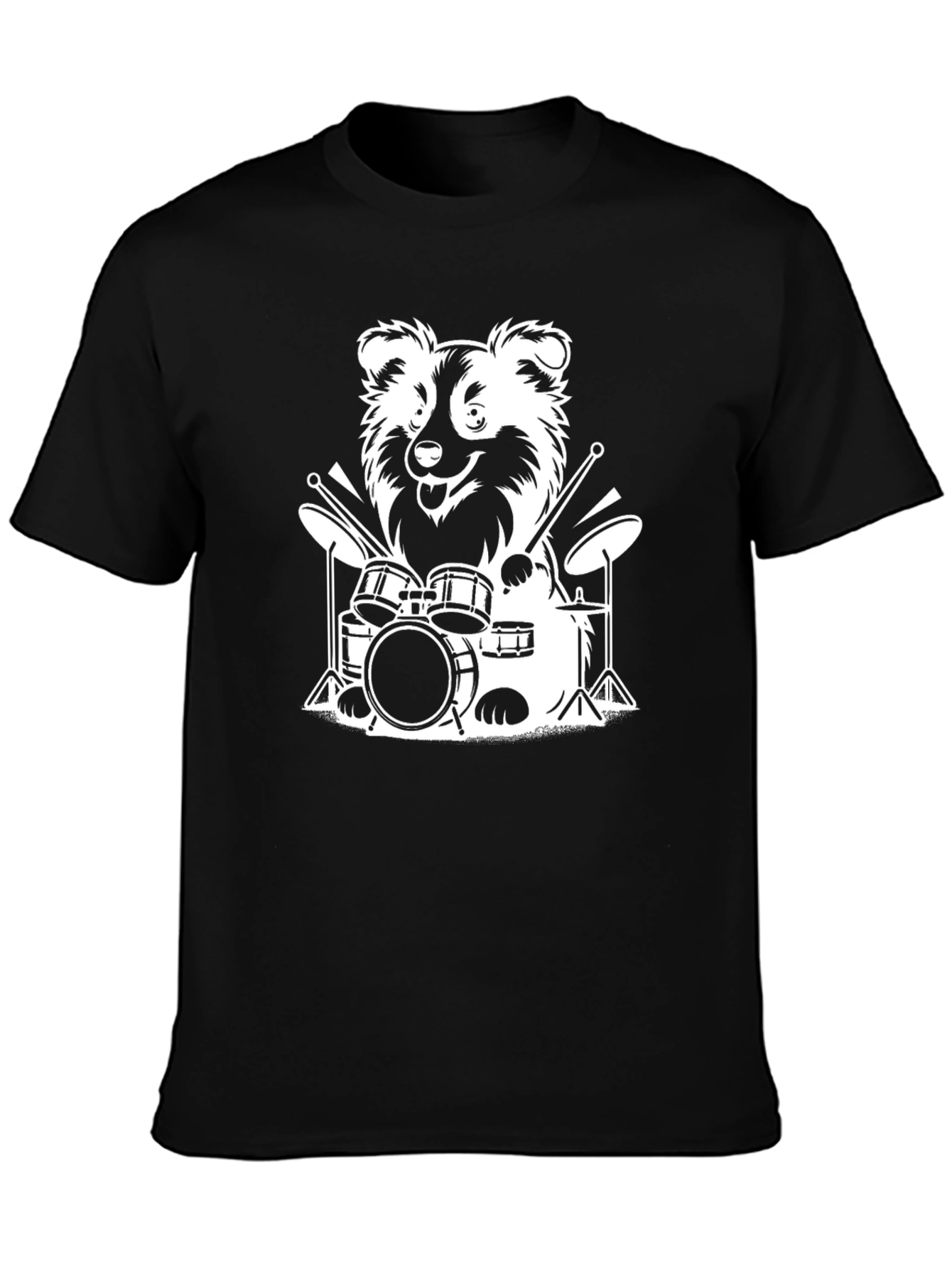 Dog Drummer T-Shirt - Rocking Pet Graphic Tee
