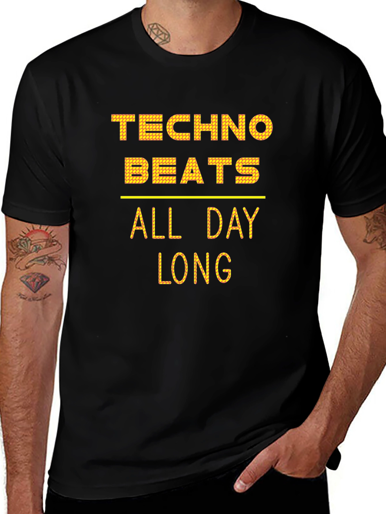 Techno Beats All Day Long Graphic Tee