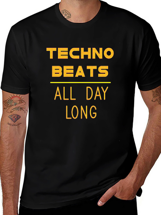 Techno Beats All Day Long Graphic Tee