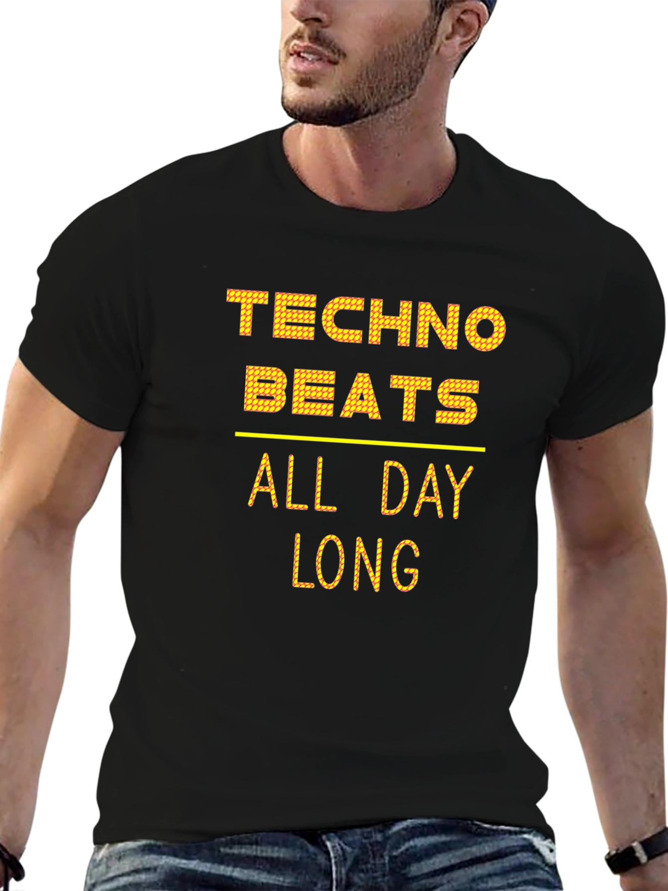 Techno Beats All Day Long Graphic Tee