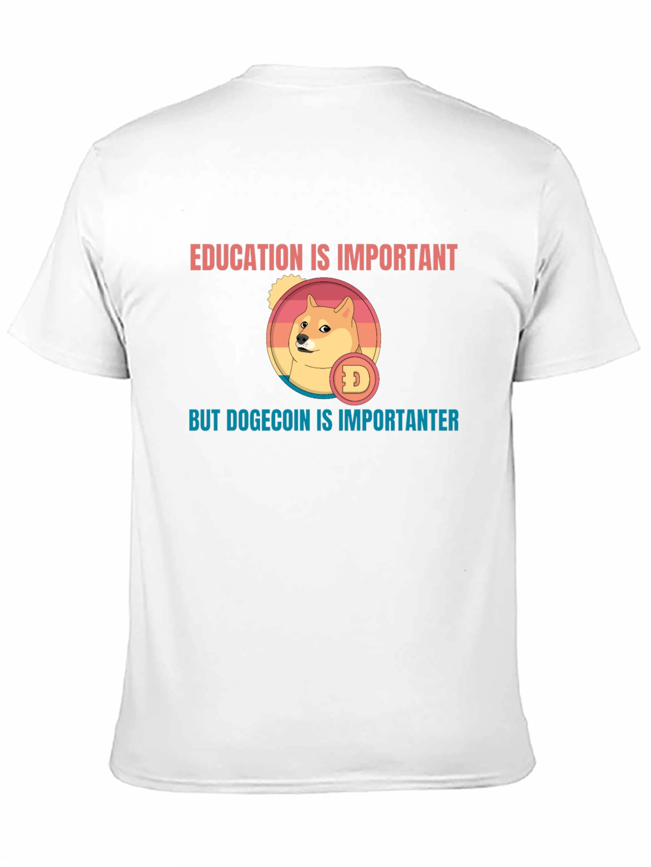 Education vs. Dogecoin T-Shirt