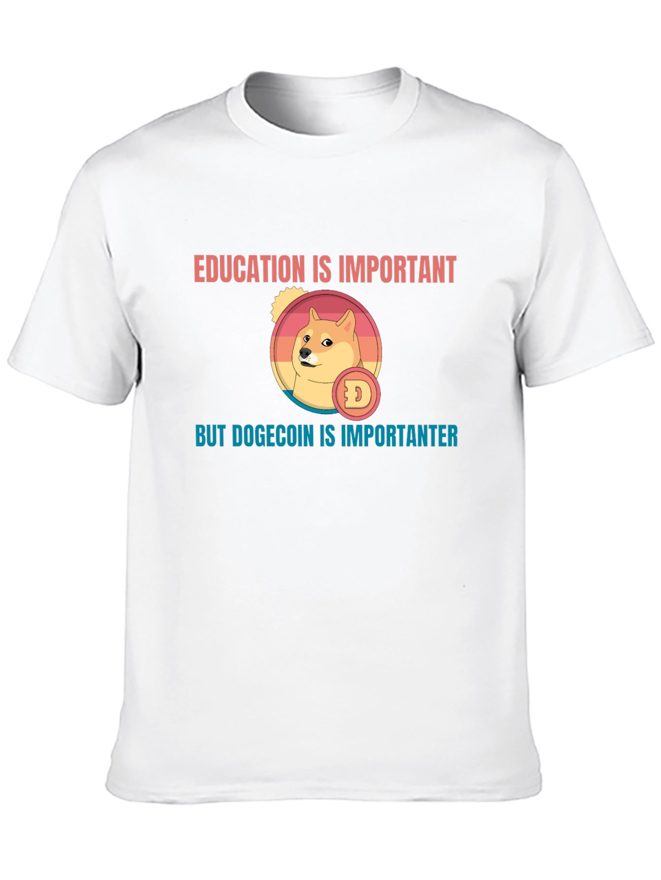 Education vs. Dogecoin T-Shirt