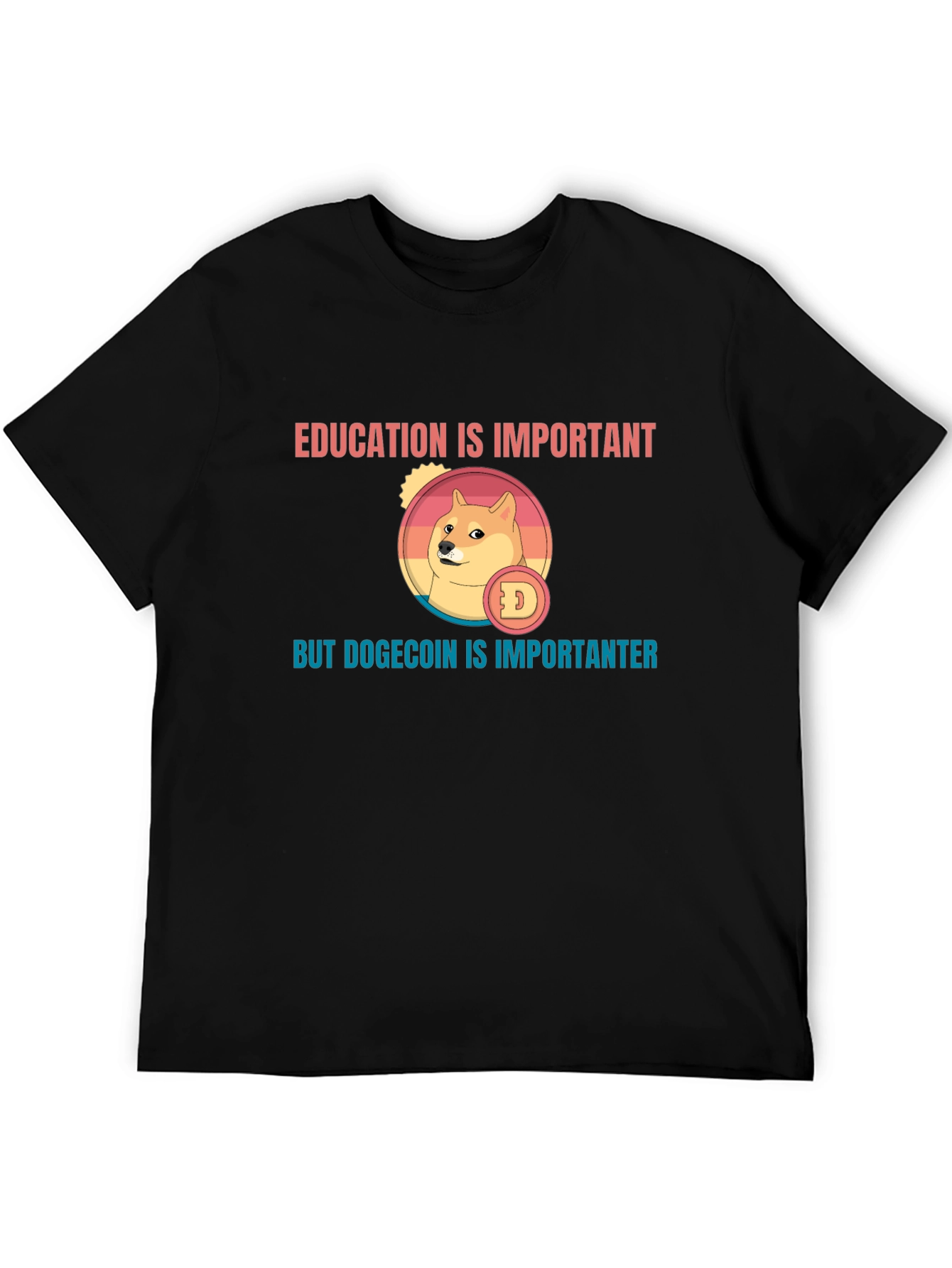 Education vs. Dogecoin T-Shirt