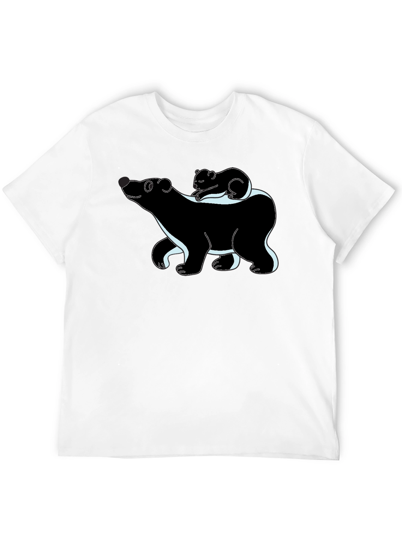 Bear & Koala Graphic T-Shirt - Black Cute Animals