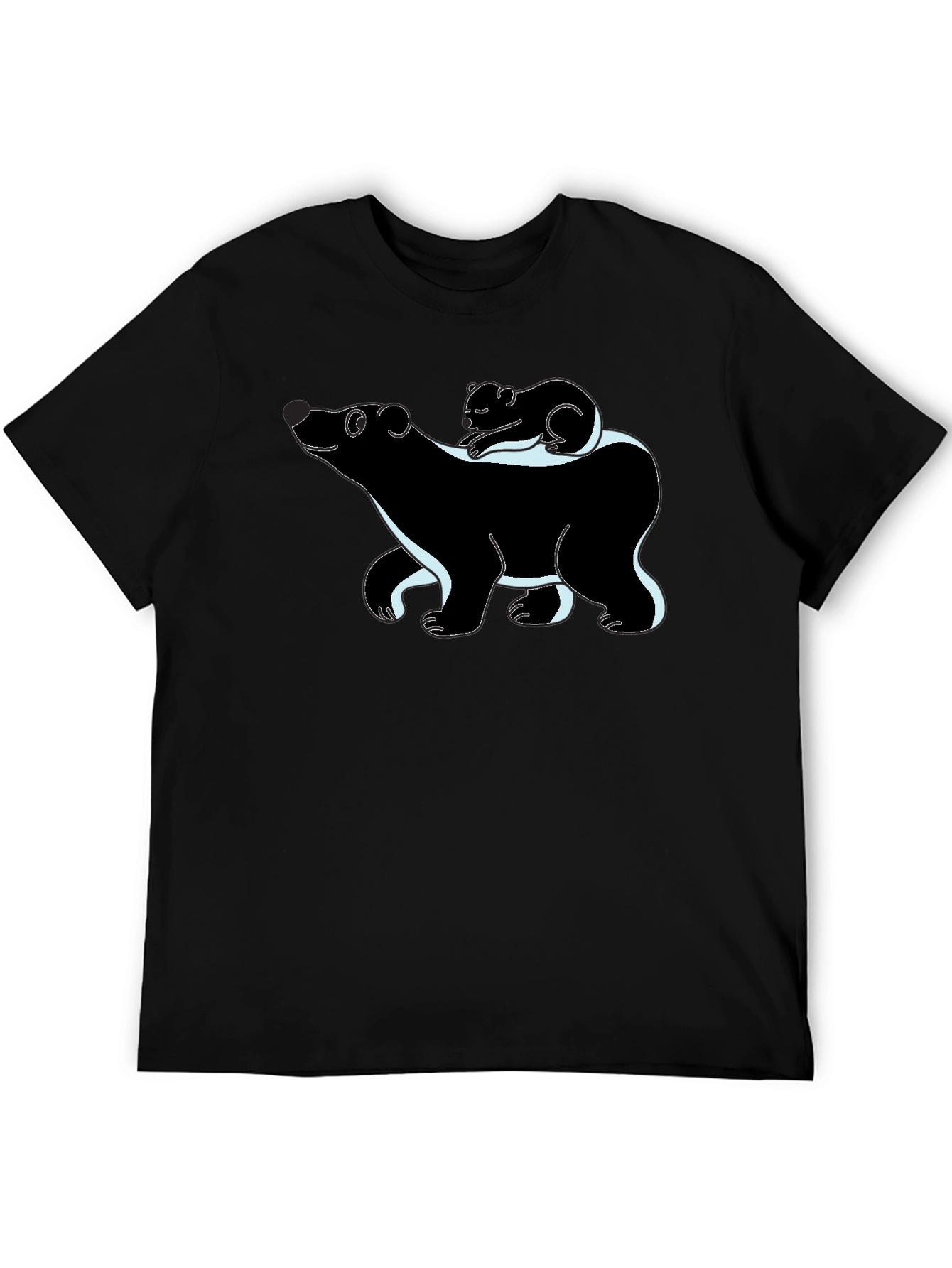 Bear & Koala Graphic T-Shirt - Black Cute Animals