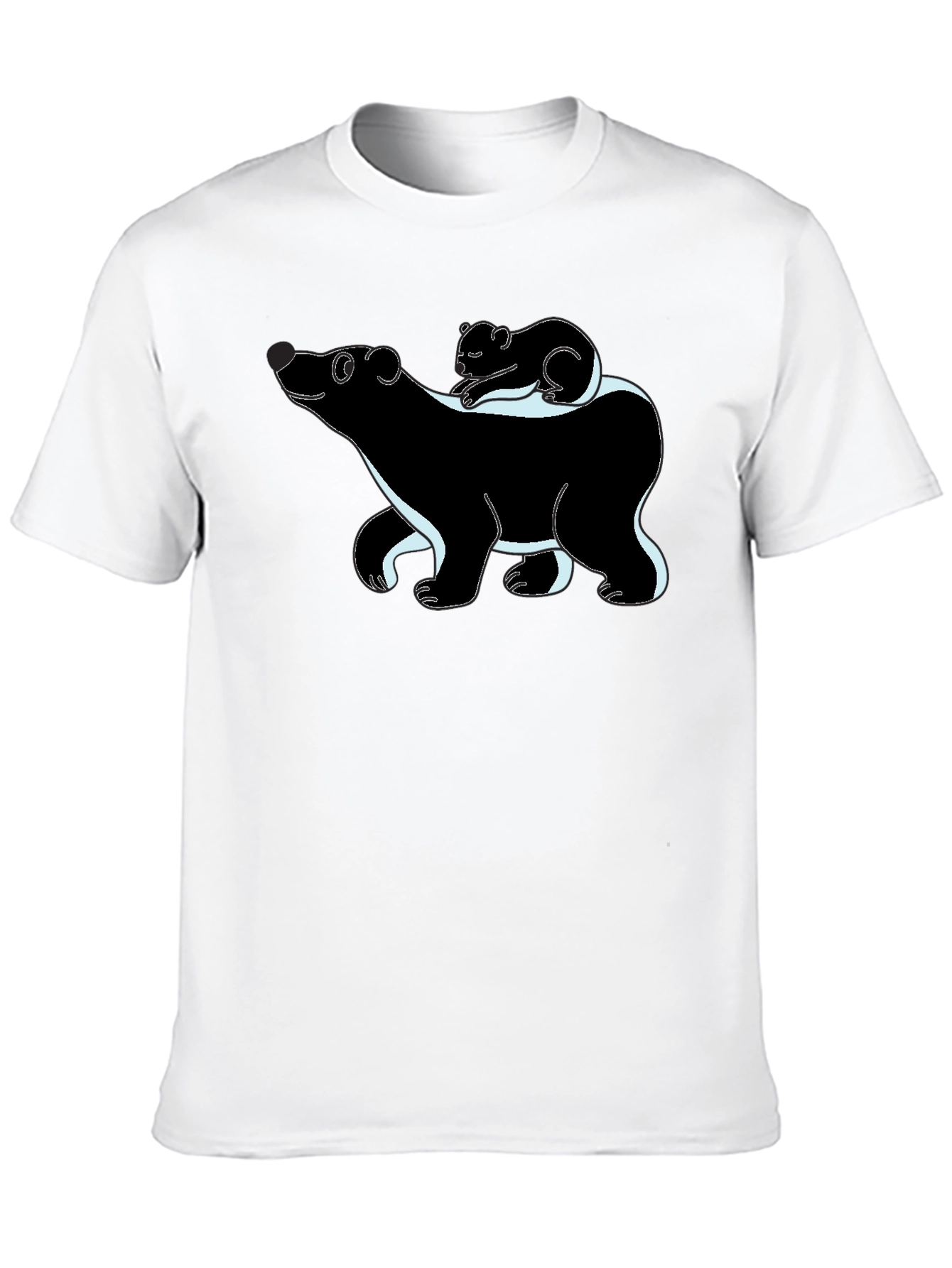 Bear & Koala Graphic T-Shirt - Black Cute Animals