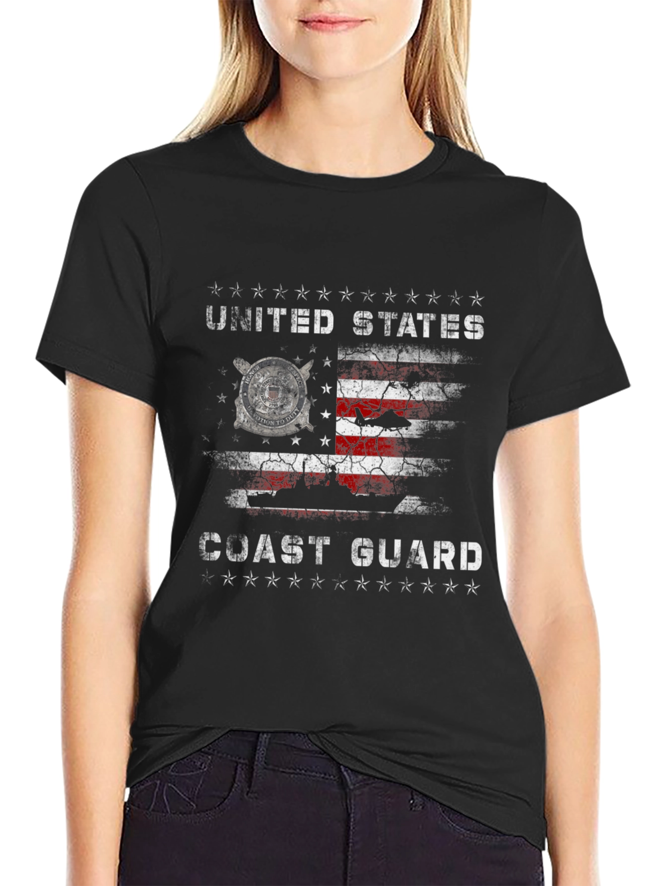 US Coast Guard Flag Graphic Tee