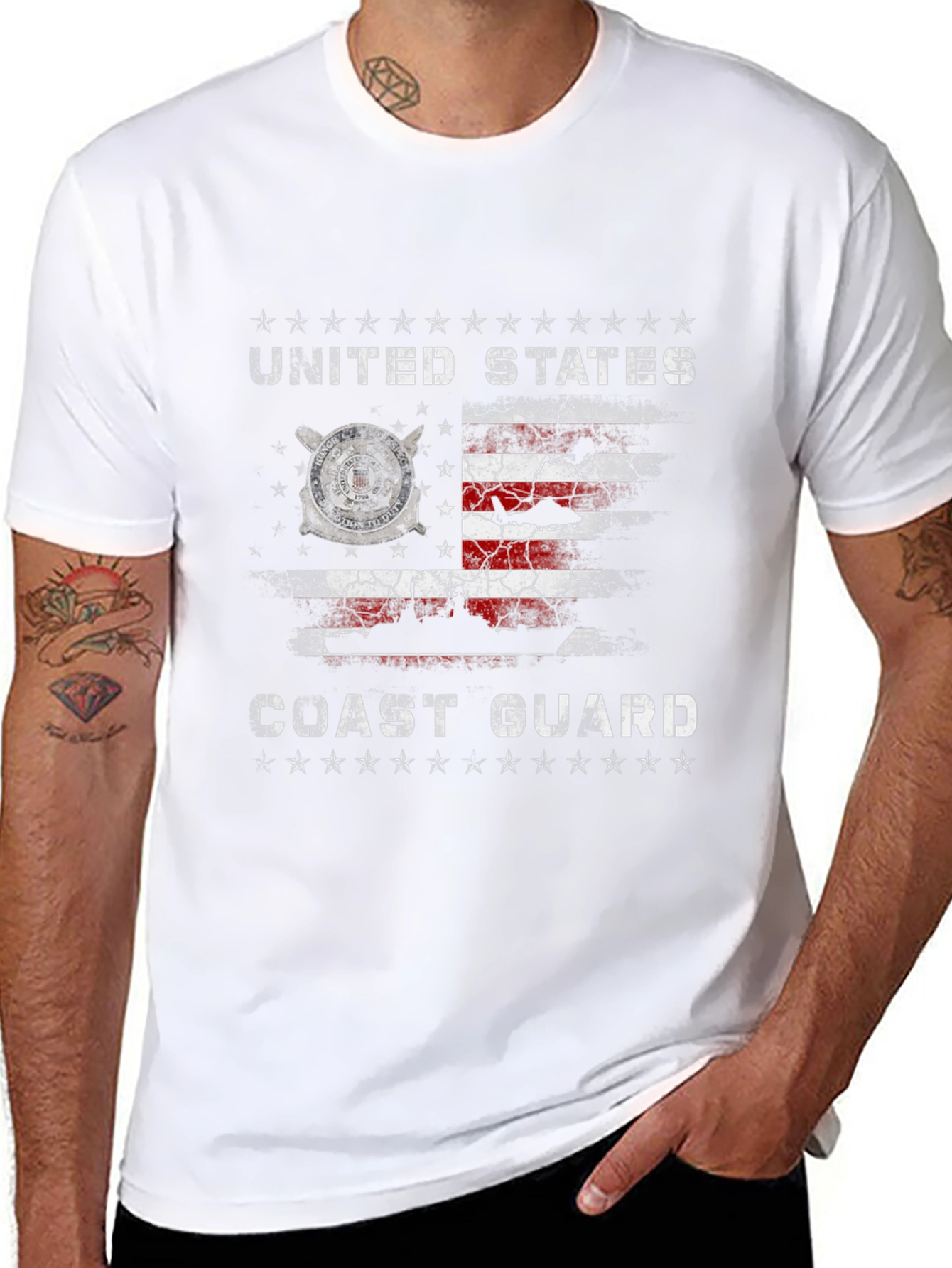 US Coast Guard Flag Graphic Tee