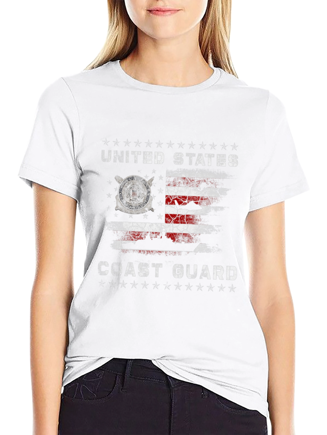 US Coast Guard Flag Graphic Tee