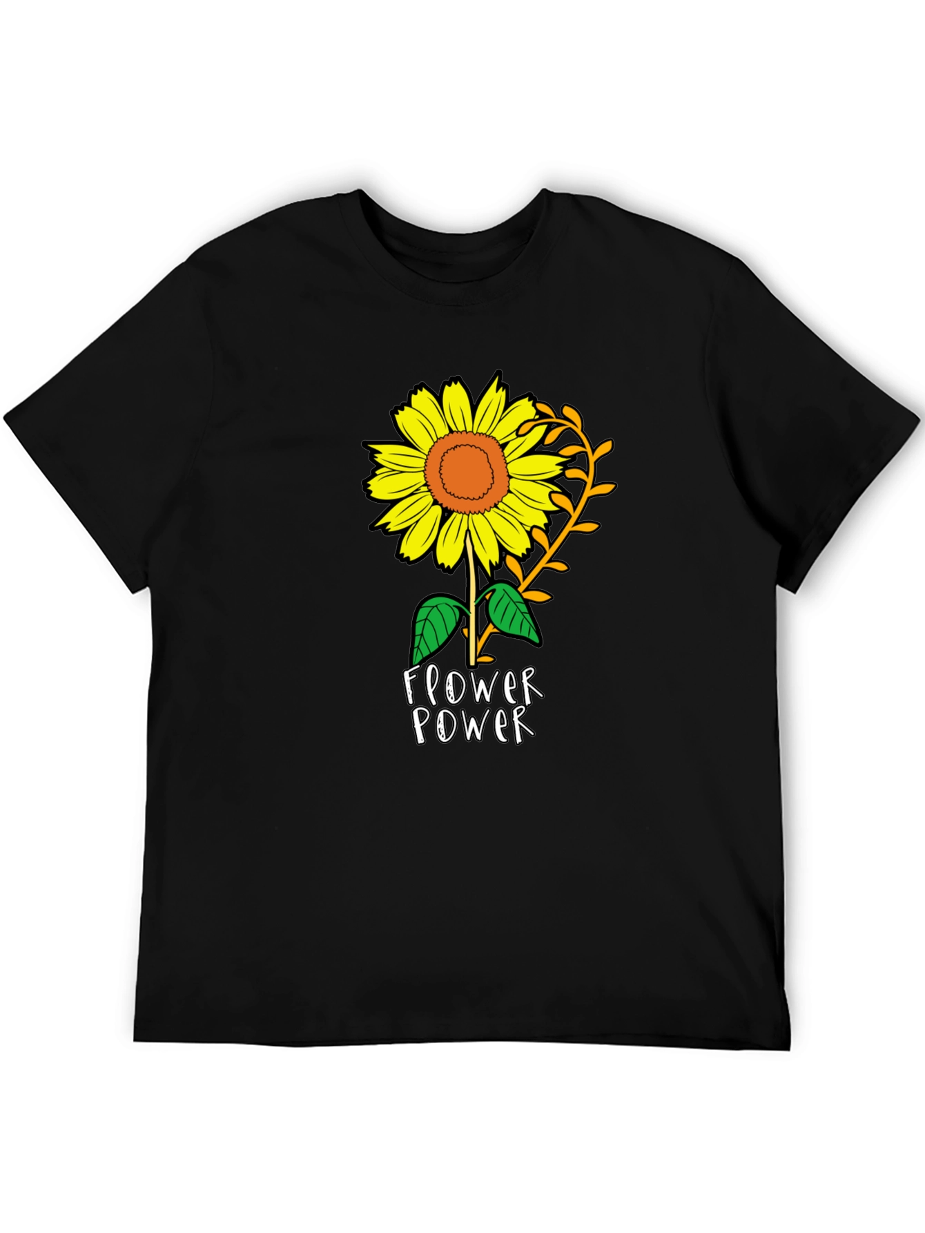 Sunflower Power Black T-Shirt