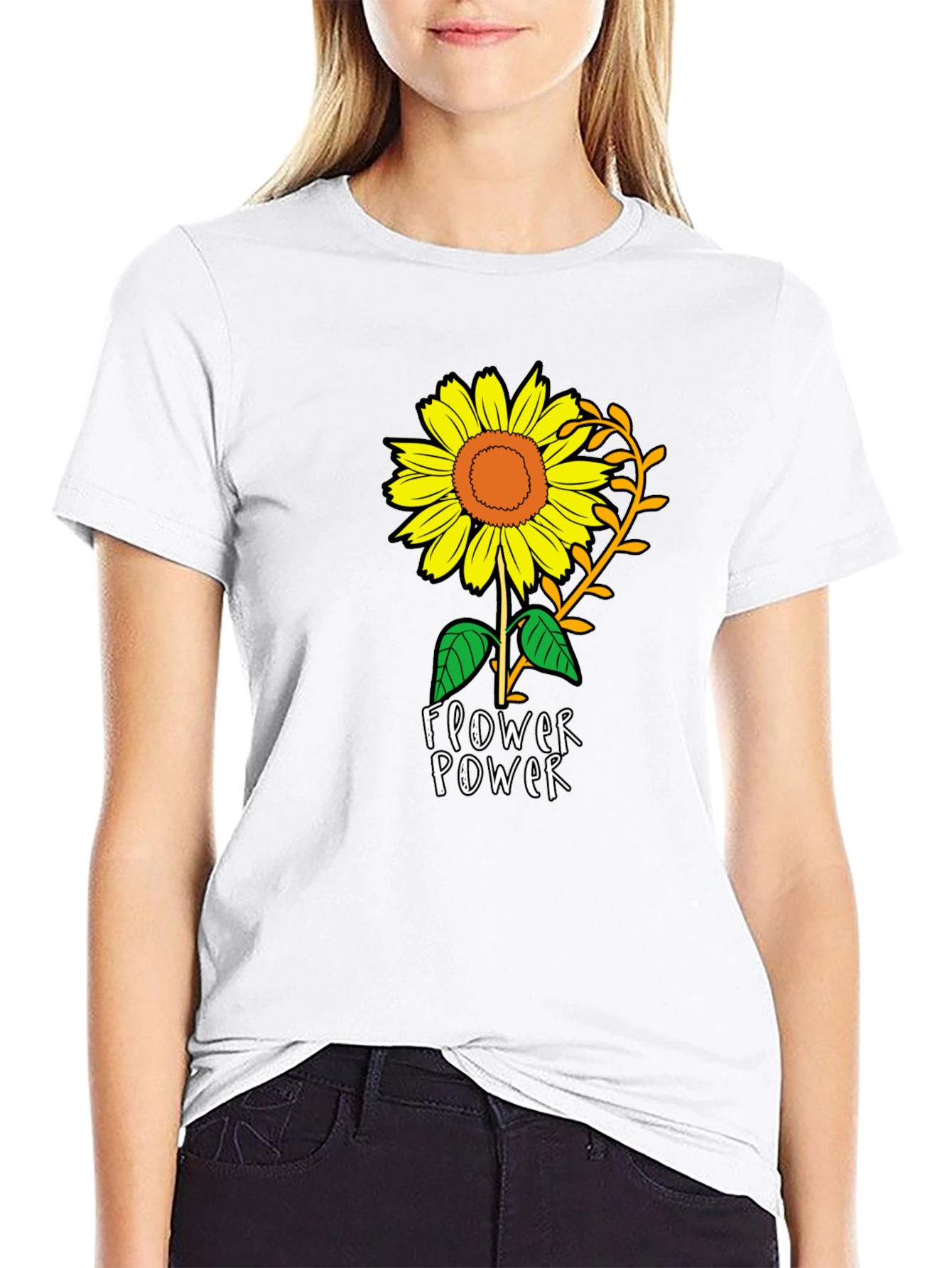 Sunflower Power Black T-Shirt