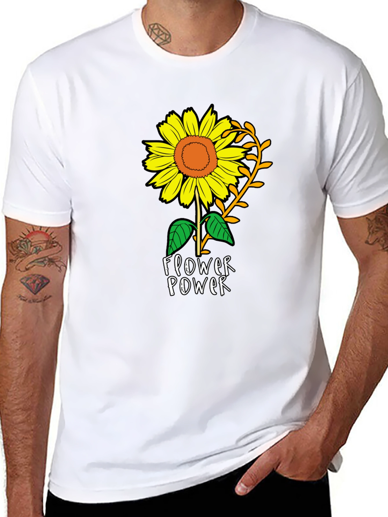 Sunflower Power Black T-Shirt