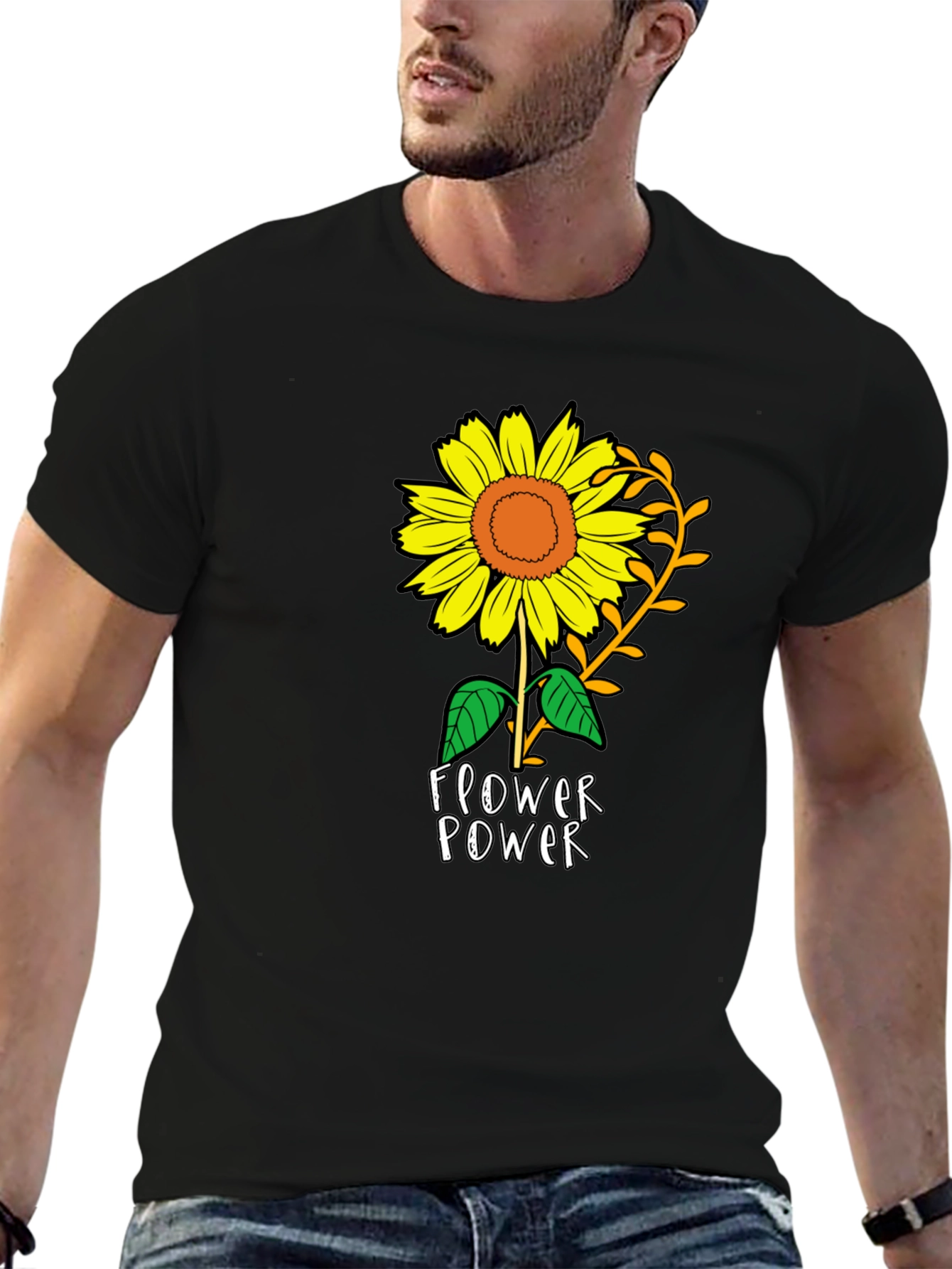Sunflower Power Black T-Shirt