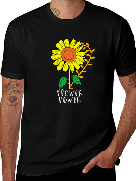 Sunflower Power Black T-Shirt