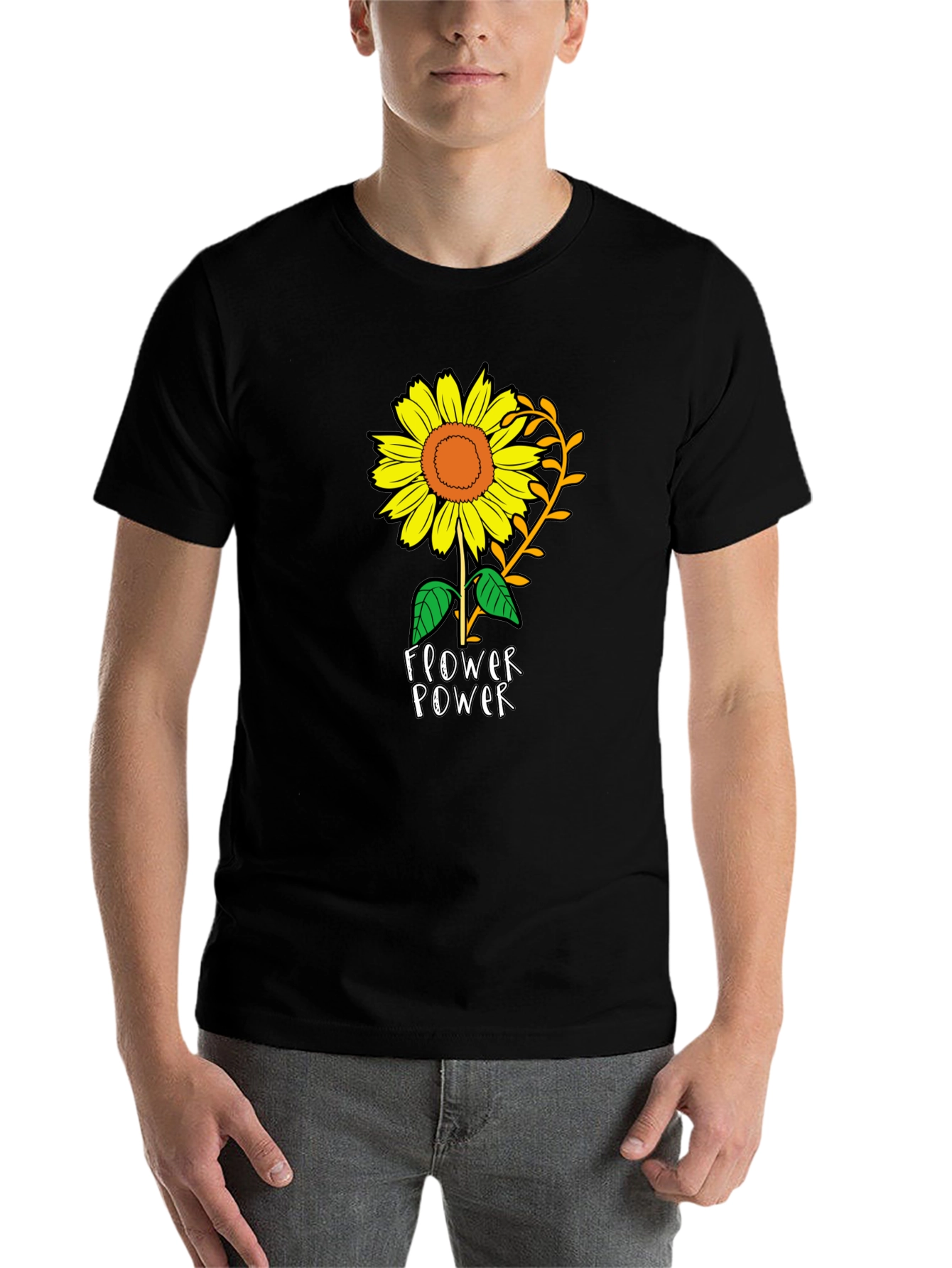 Sunflower Power Black T-Shirt