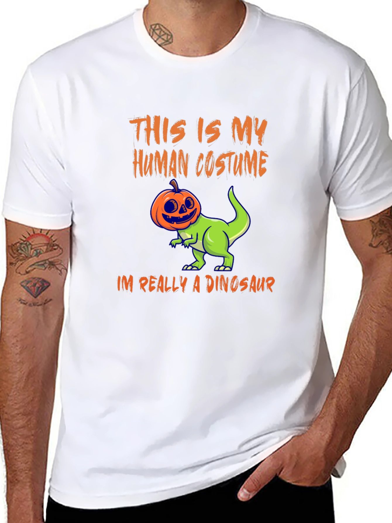 Human Costume Dinosaur Tee - Halloween Shirt