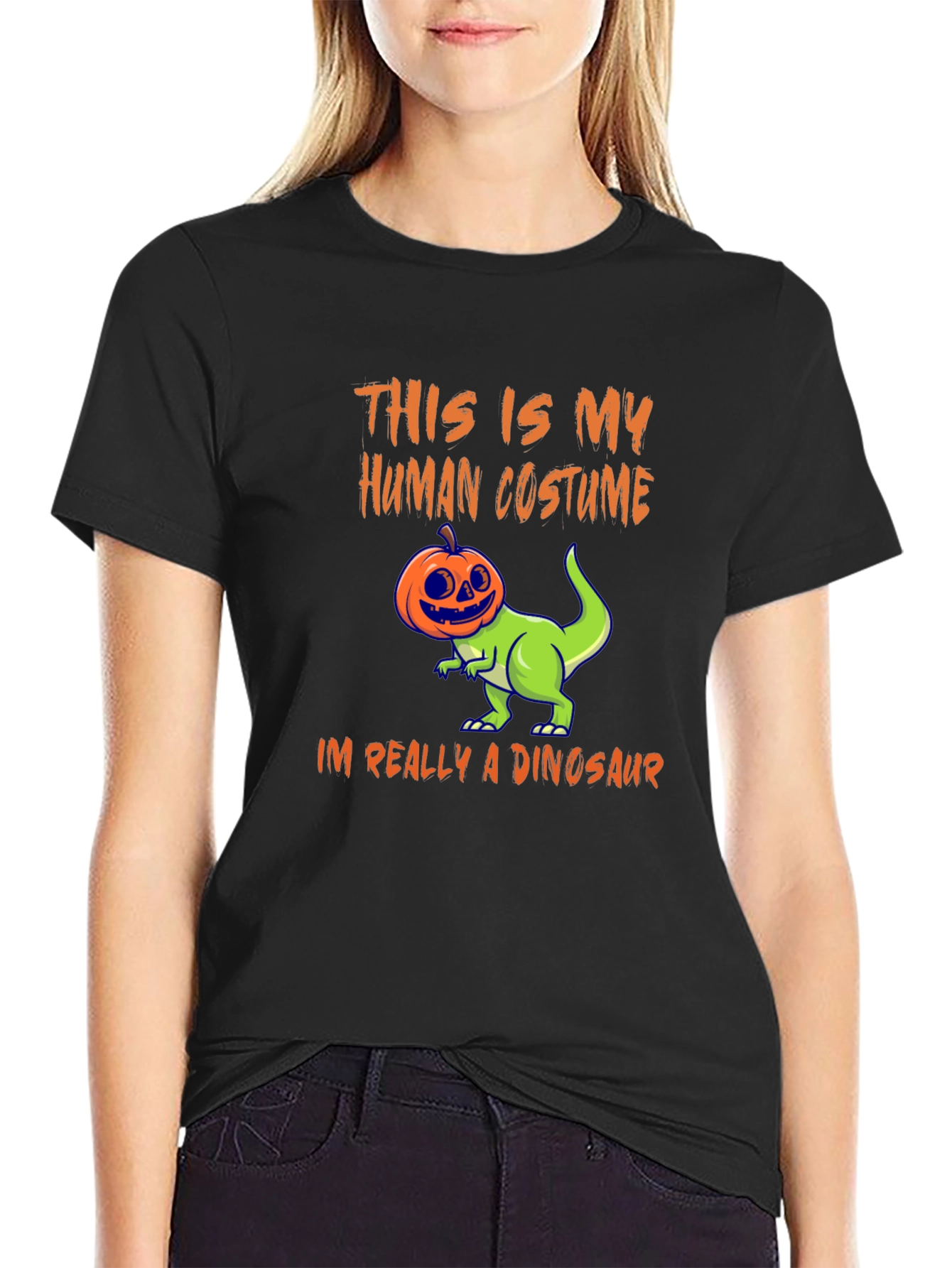 Human Costume Dinosaur Tee - Halloween Shirt