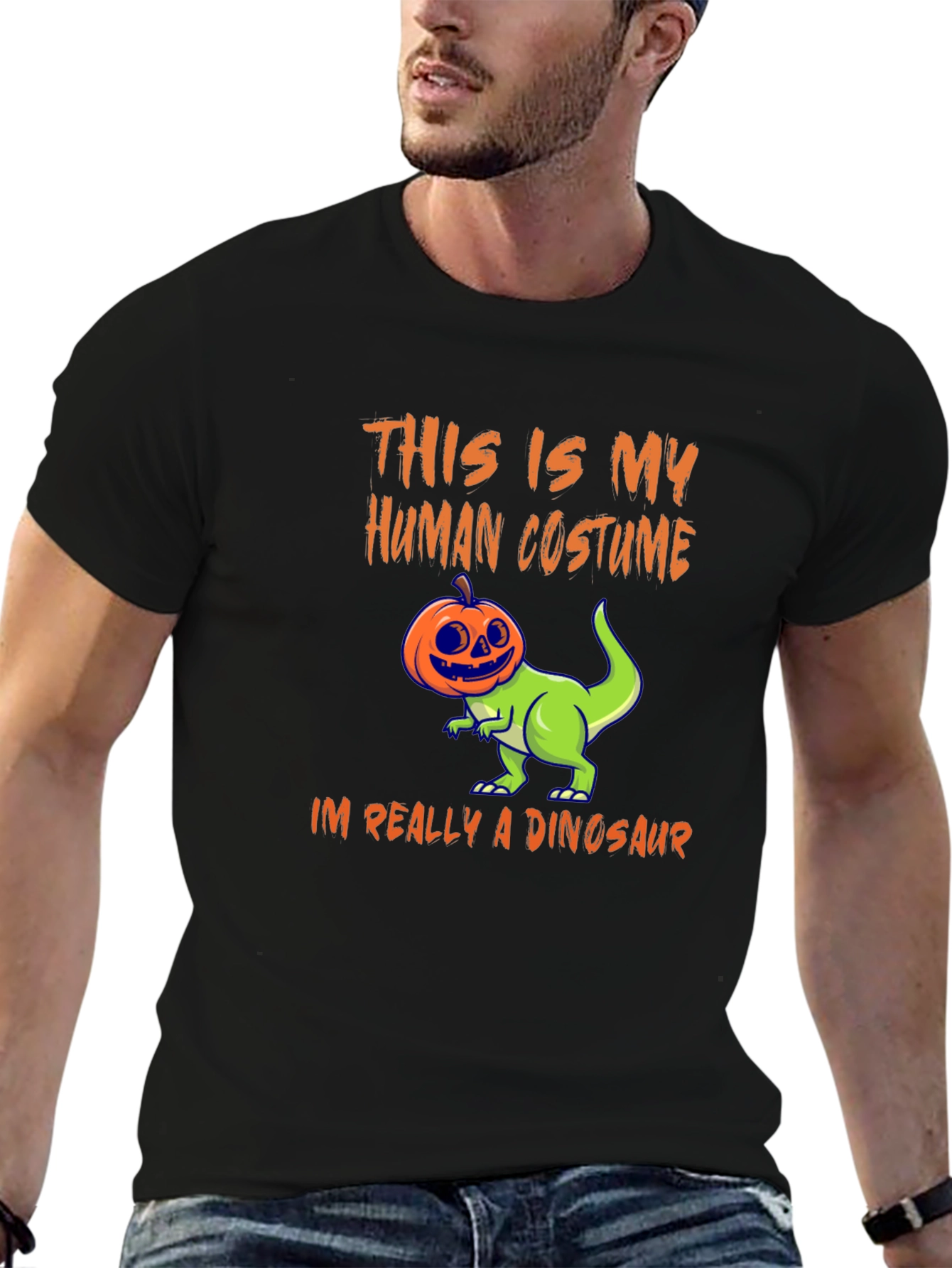 Human Costume Dinosaur Tee - Halloween Shirt