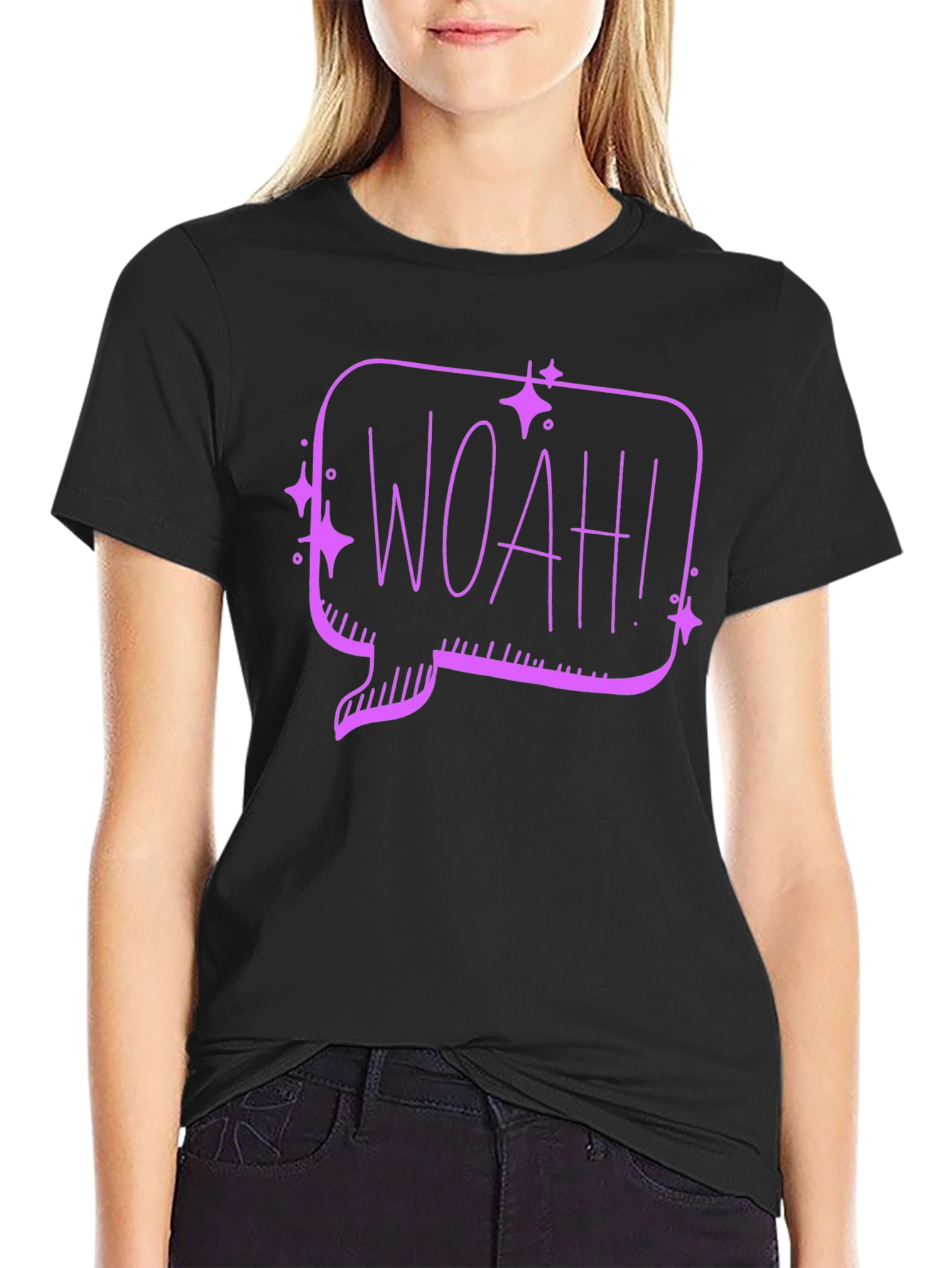 Woah! Graphic Tee - Black Cotton T-Shirt