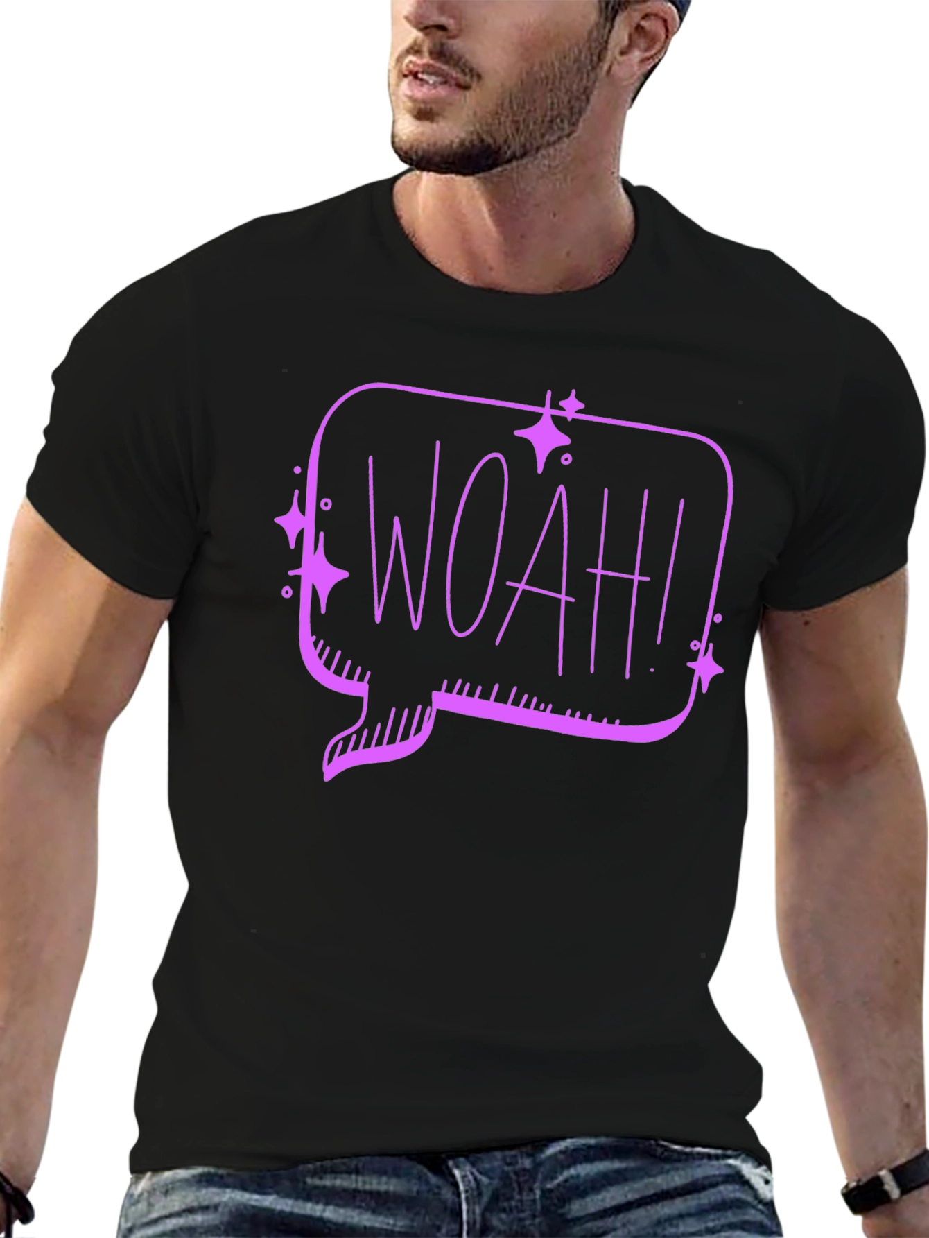 Woah! Graphic Tee - Black Cotton T-Shirt