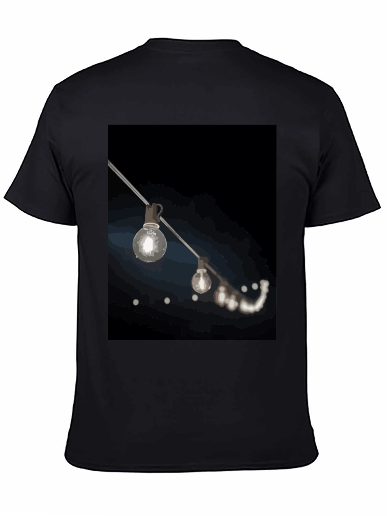 String Lights Graphic Black T-Shirt