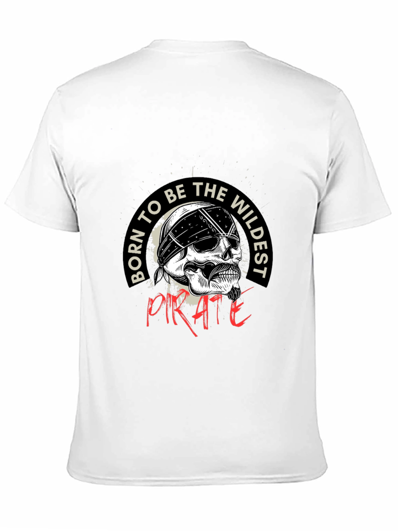 Wildest Pirate Skull Graphic Black T-Shirt