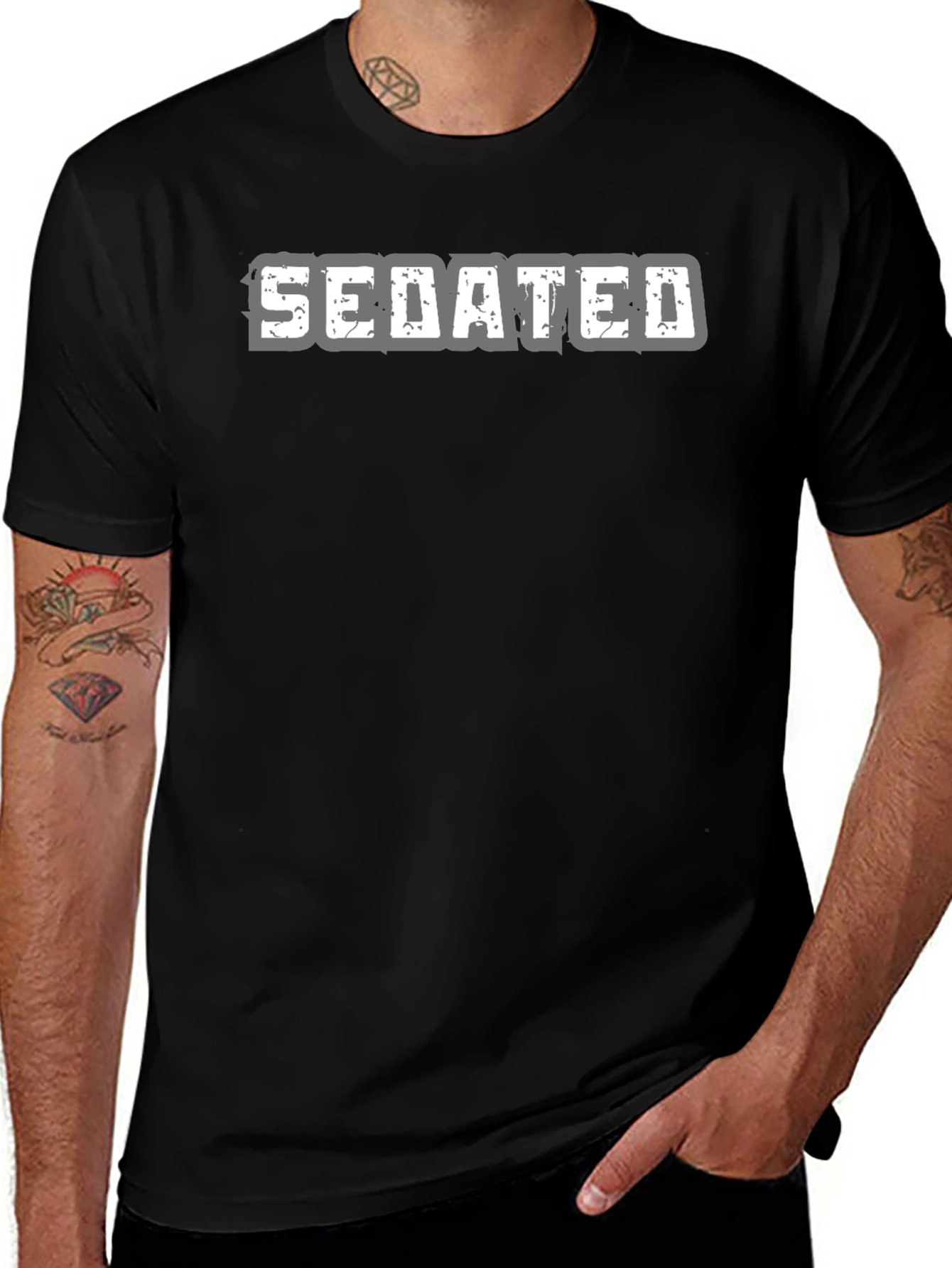 Sedated Graphic Print Black T-Shirt